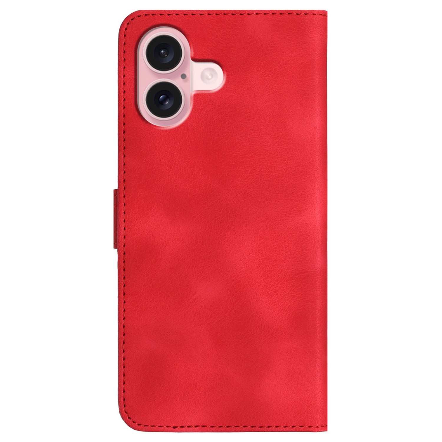 YX0030 For iPhone 16 Case Smile Letter Wallet Leather Flip Phone Cover - Red