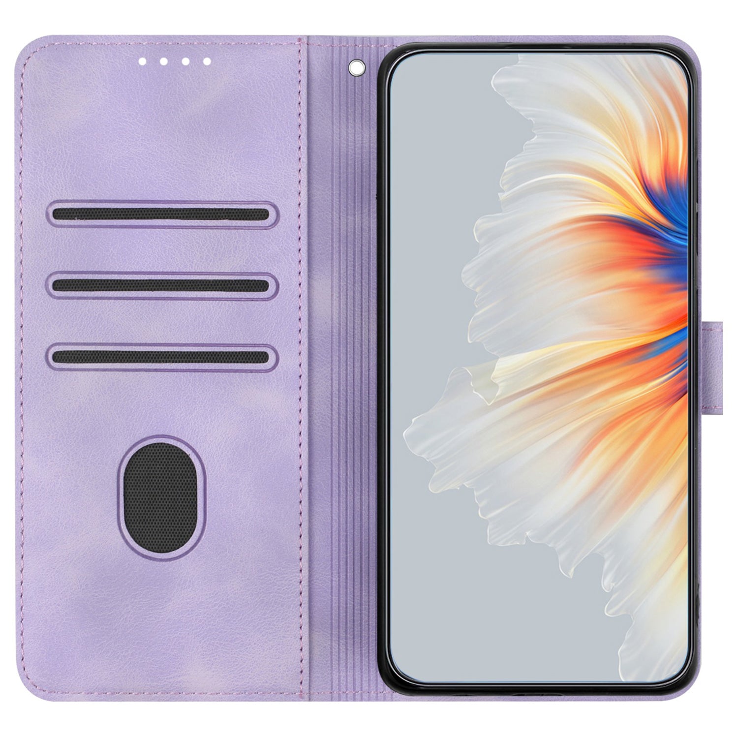 YX0030 For iPhone 16 Pro Case Smile Imprinted Leather Phone Cover with Wallet - Light Purple