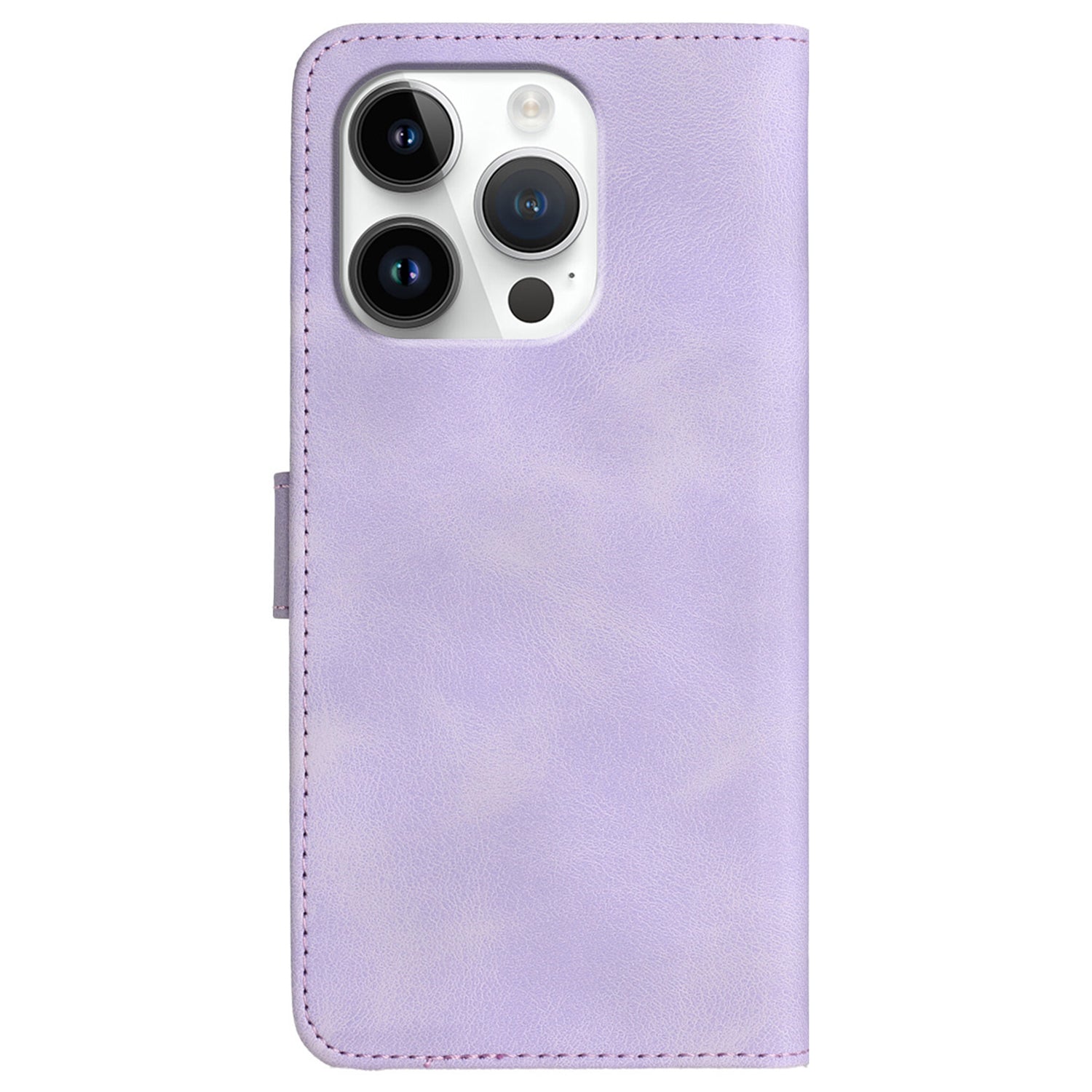 YX0030 For iPhone 16 Pro Case Smile Imprinted Leather Phone Cover with Wallet - Light Purple