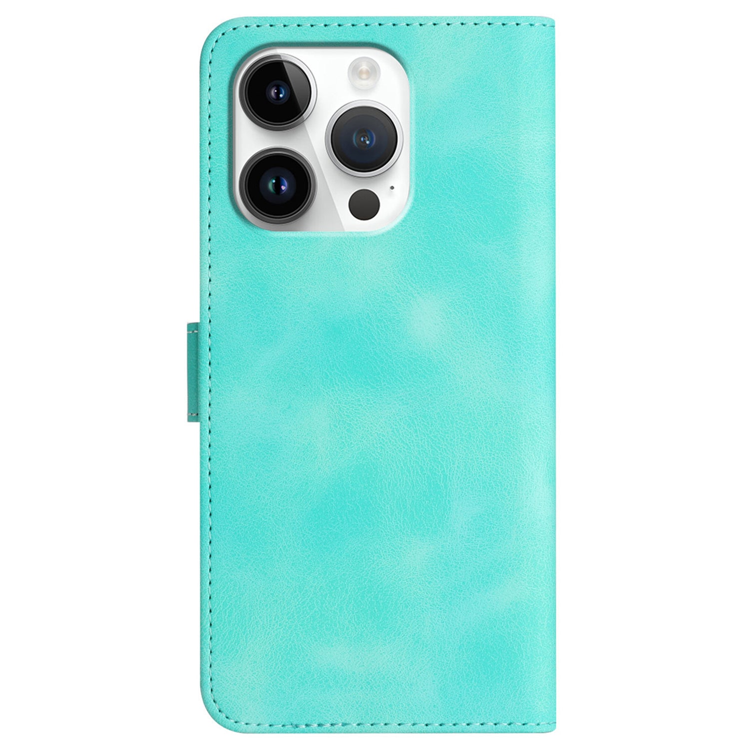 YX0030 For iPhone 16 Pro Case Smile Imprinted Leather Phone Cover with Wallet - Baby Blue