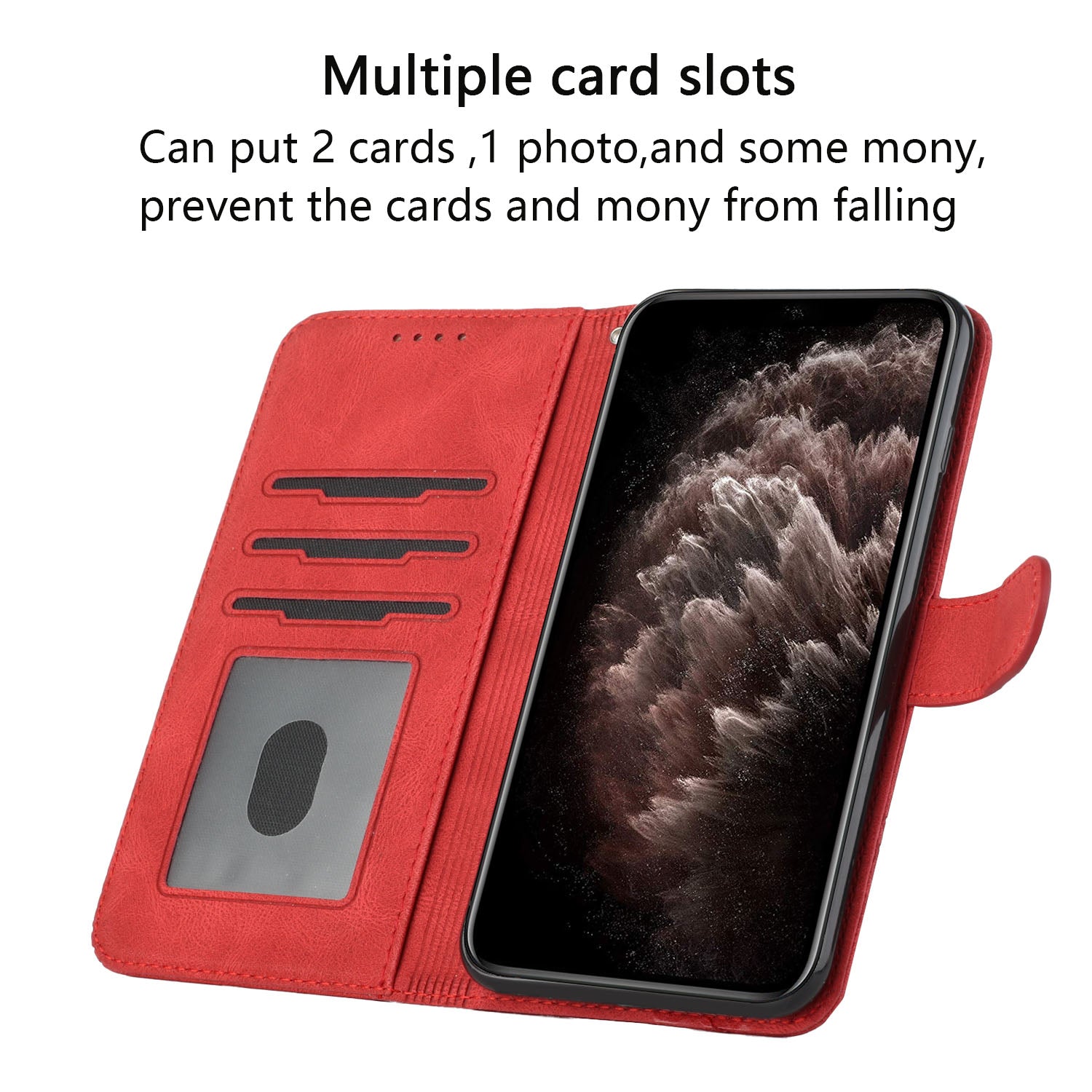 YX0010 Series for iPhone 16 Pro Max Case Skin Feeling PU Leather Wallet Phone Cover - Red