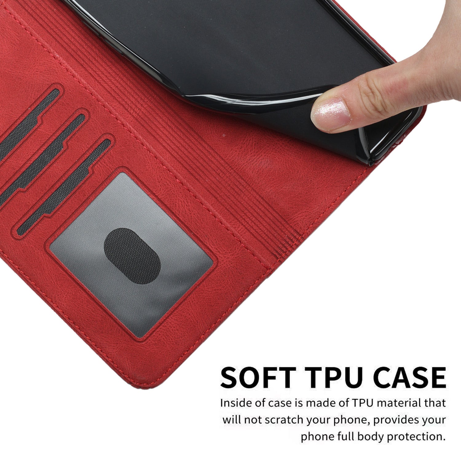 YX0010 Series for iPhone 16 Plus Case Rhombud Lines Imprinted Leather Phone Cover - Red