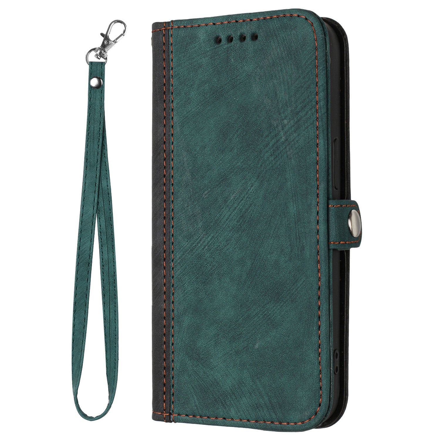 YX0020 For iPhone 16 Plus Case Skin Touch Texture Leather Wallet Phone Cover - Blackish Green