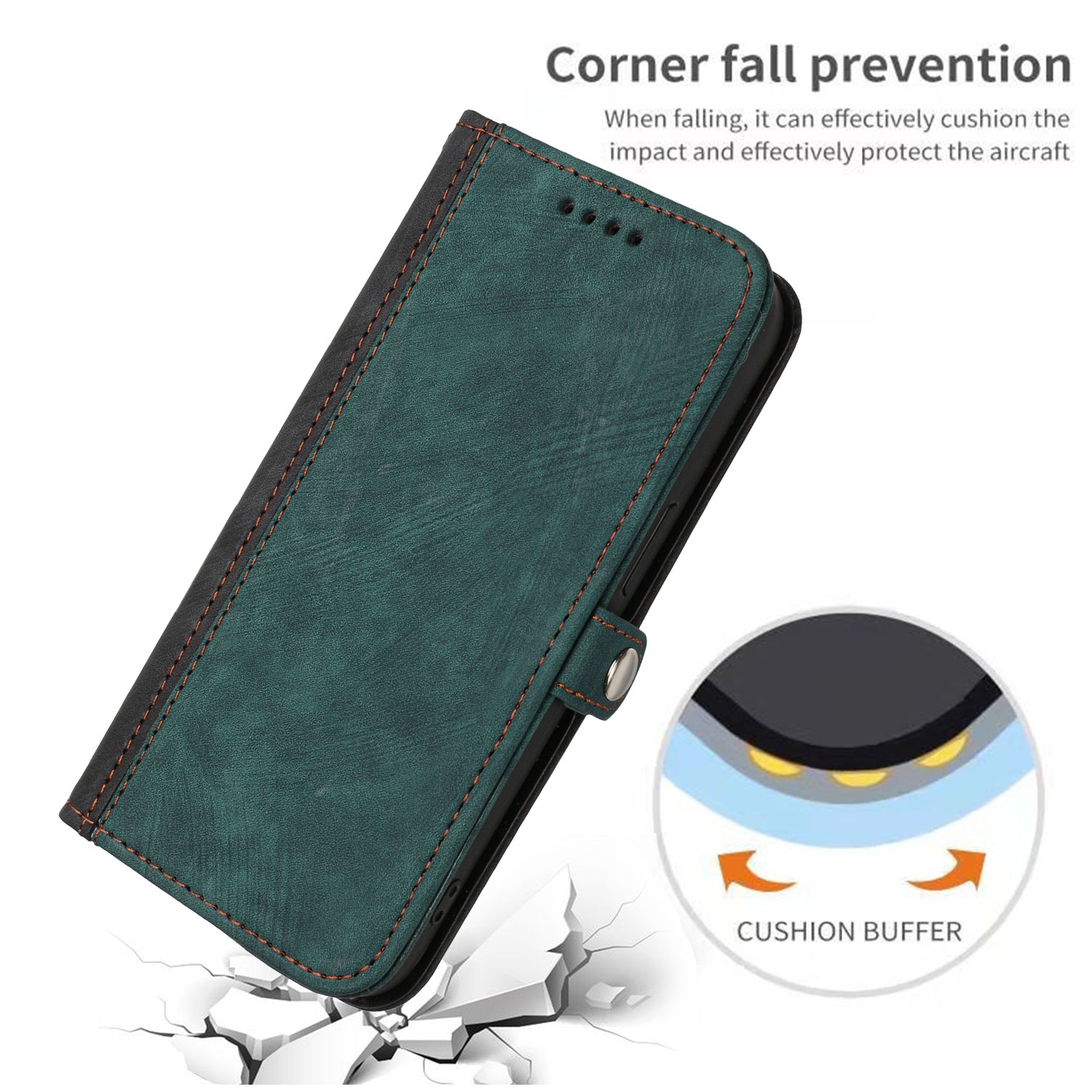 YX0020 For iPhone 16 Pro Case Wallet Stand Skin Touch Leather Phone Cover - Blackish Green