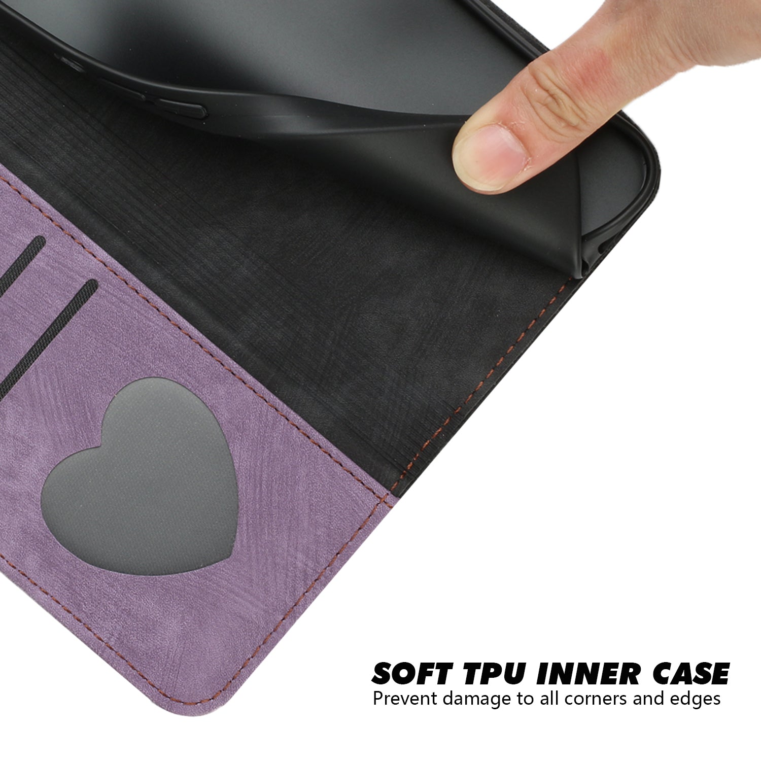 YX0020 For iPhone 16 Pro Max Case Phone Leather Cover Dual Magnetic Clasps - Purple