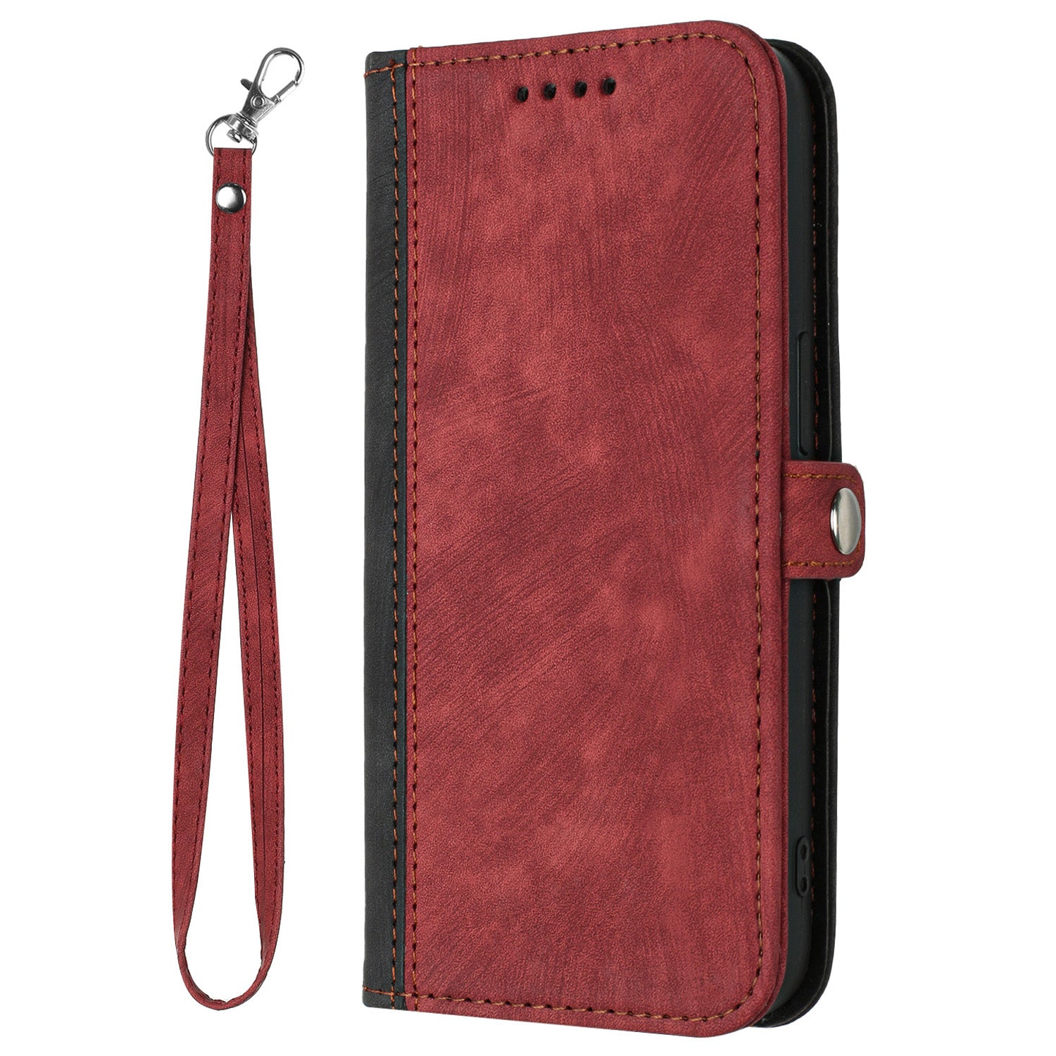 YX0020 For iPhone 16 Pro Max Case Phone Leather Cover Dual Magnetic Clasps - Red