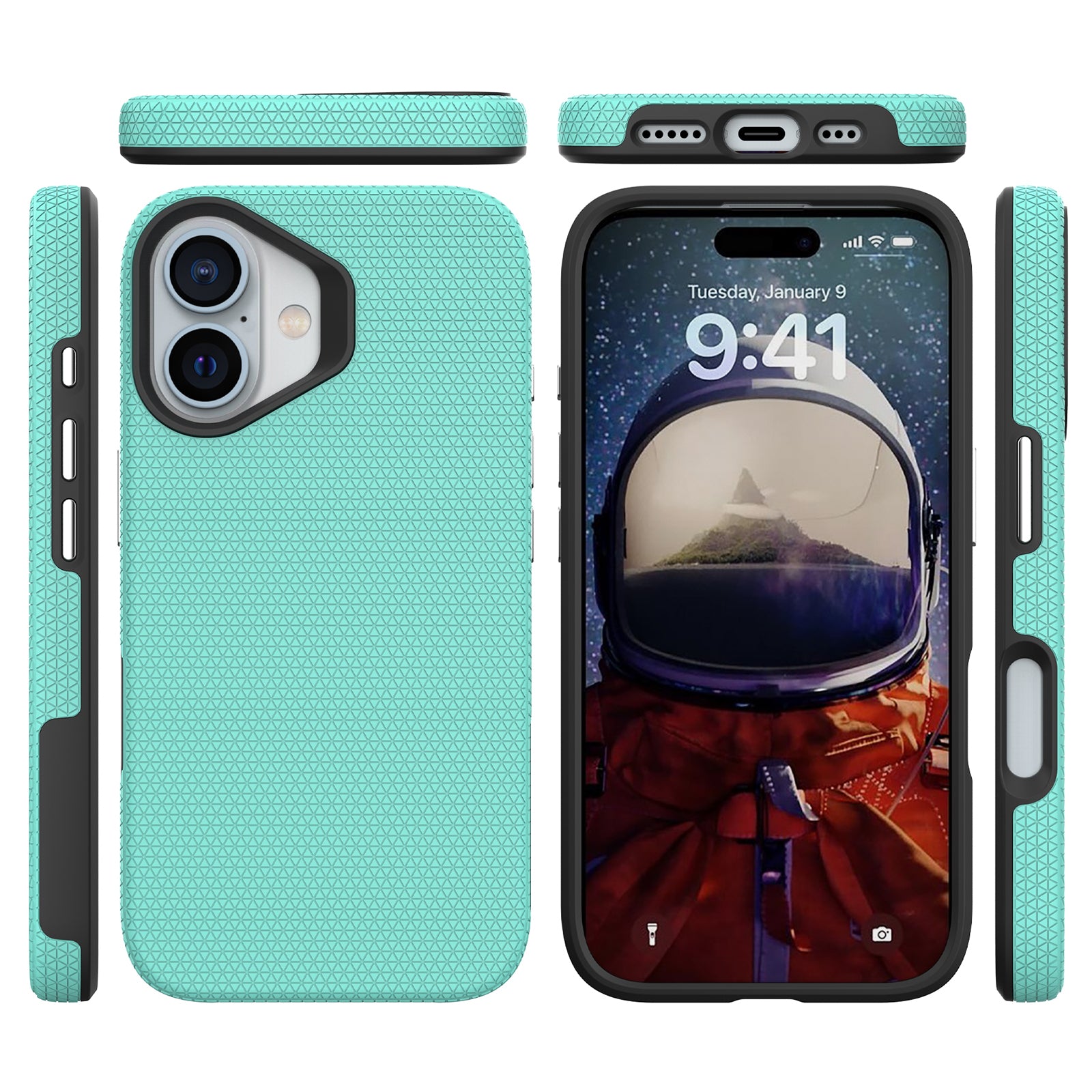 For iPhone 16 Plus Case Compatible with MagSafe TPU+PC Anti-Scratch Phone Cover - Mint Green