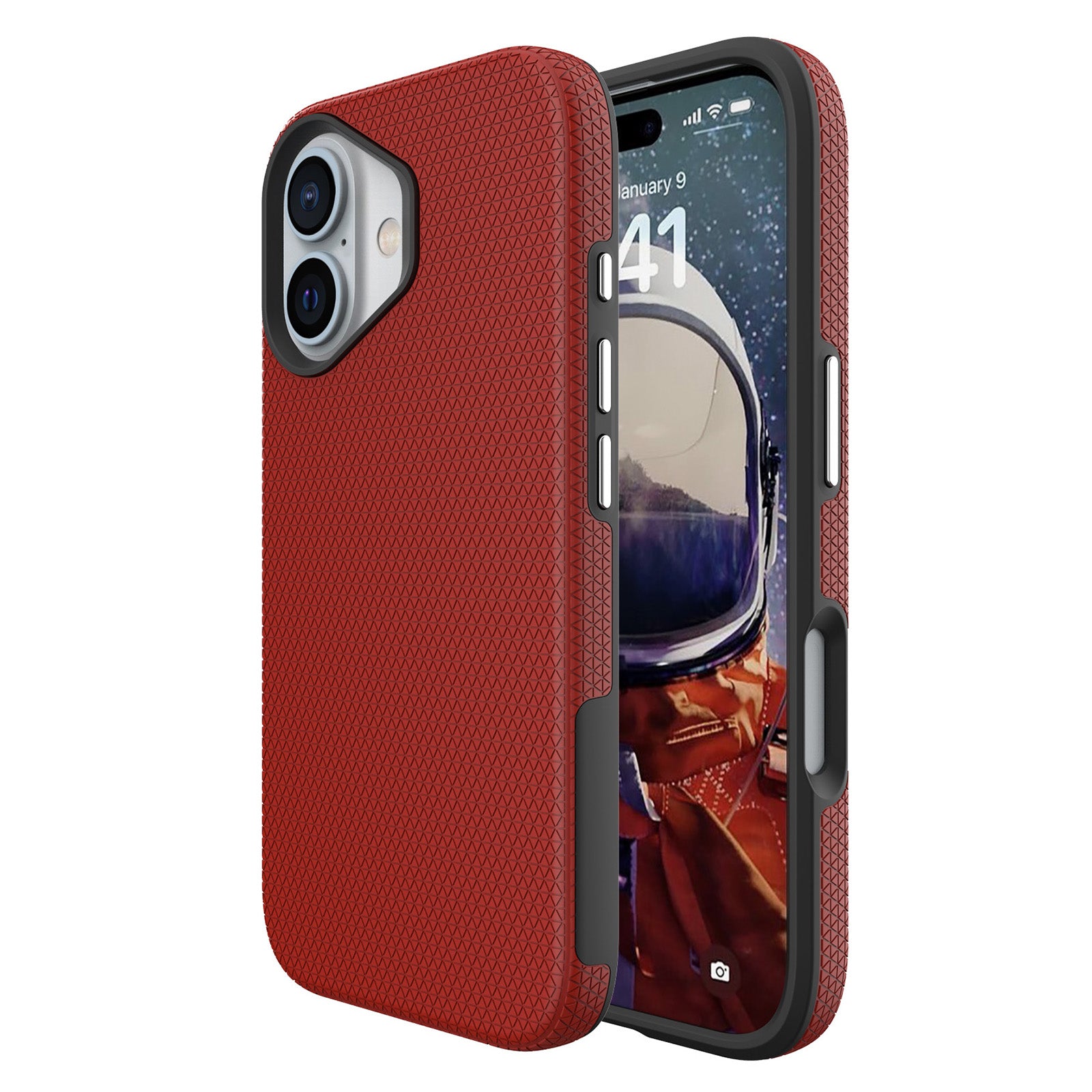 For iPhone 16 Case Compatible with MagSafe Protective TPU+PC Phone Cover - Red