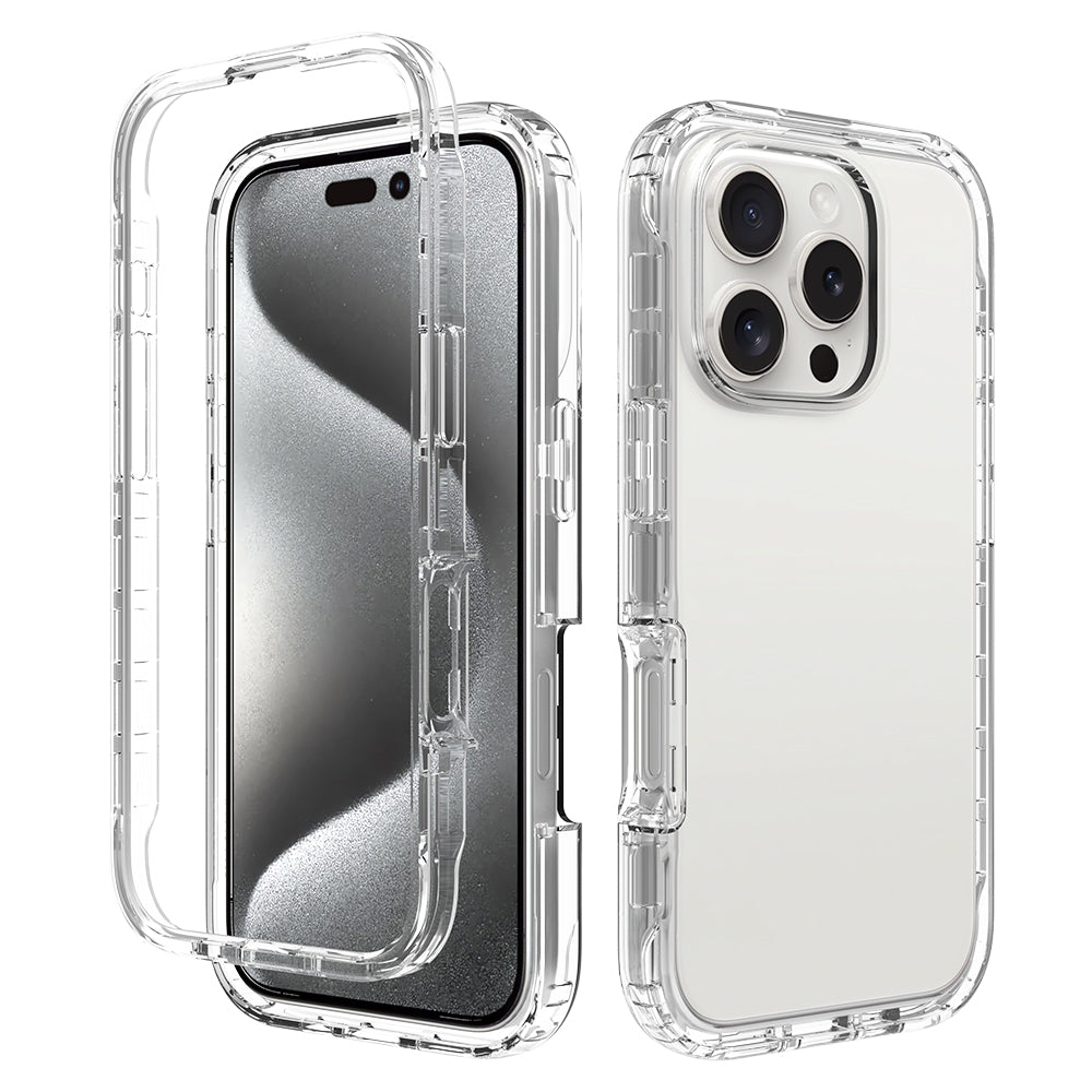 For iPhone 16 Pro Case Transparent TPU+PC Protective Phone Cover