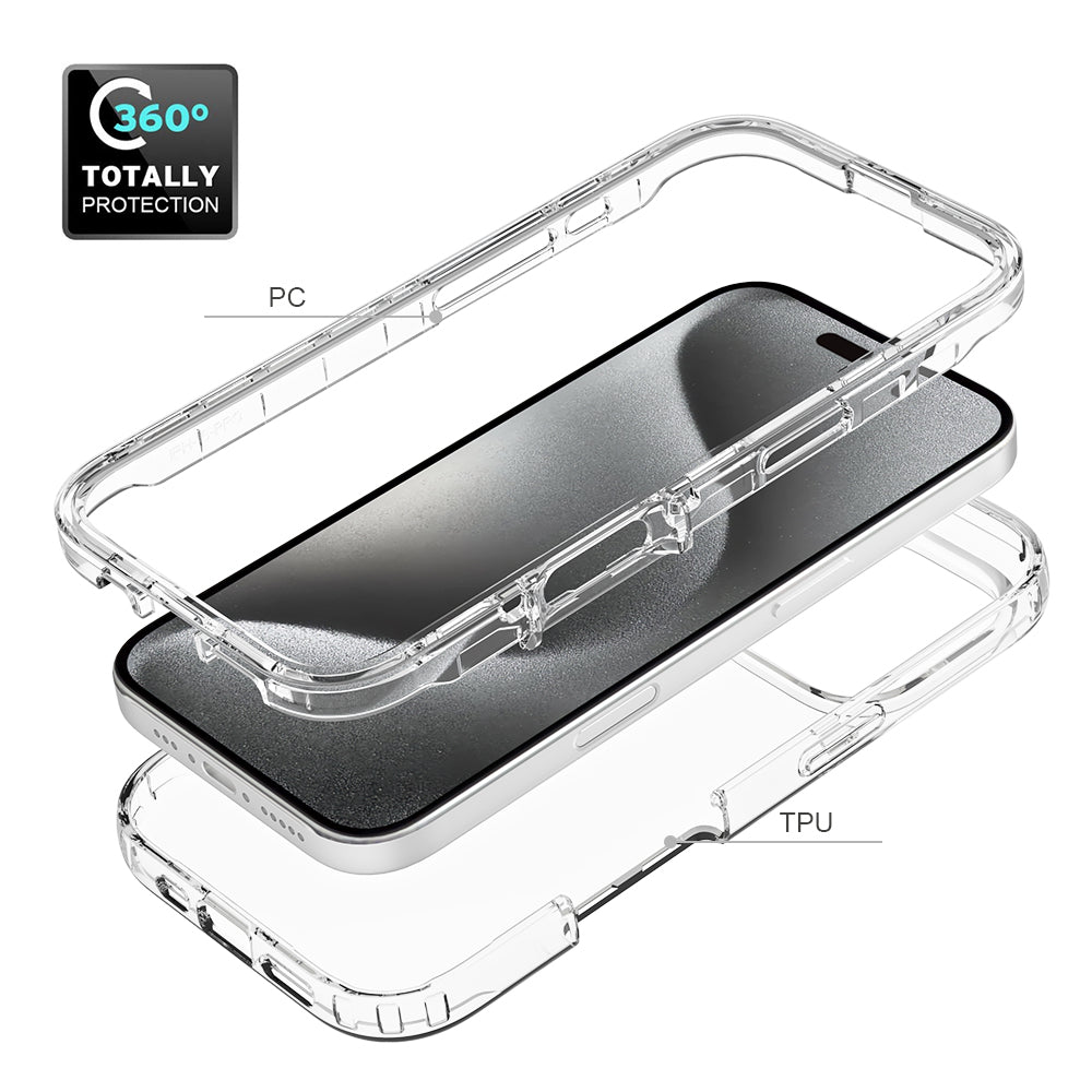 For iPhone 16 Pro Case Transparent TPU+PC Protective Phone Cover