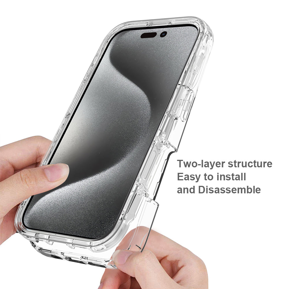 For iPhone 16 Pro Case Transparent TPU+PC Protective Phone Cover