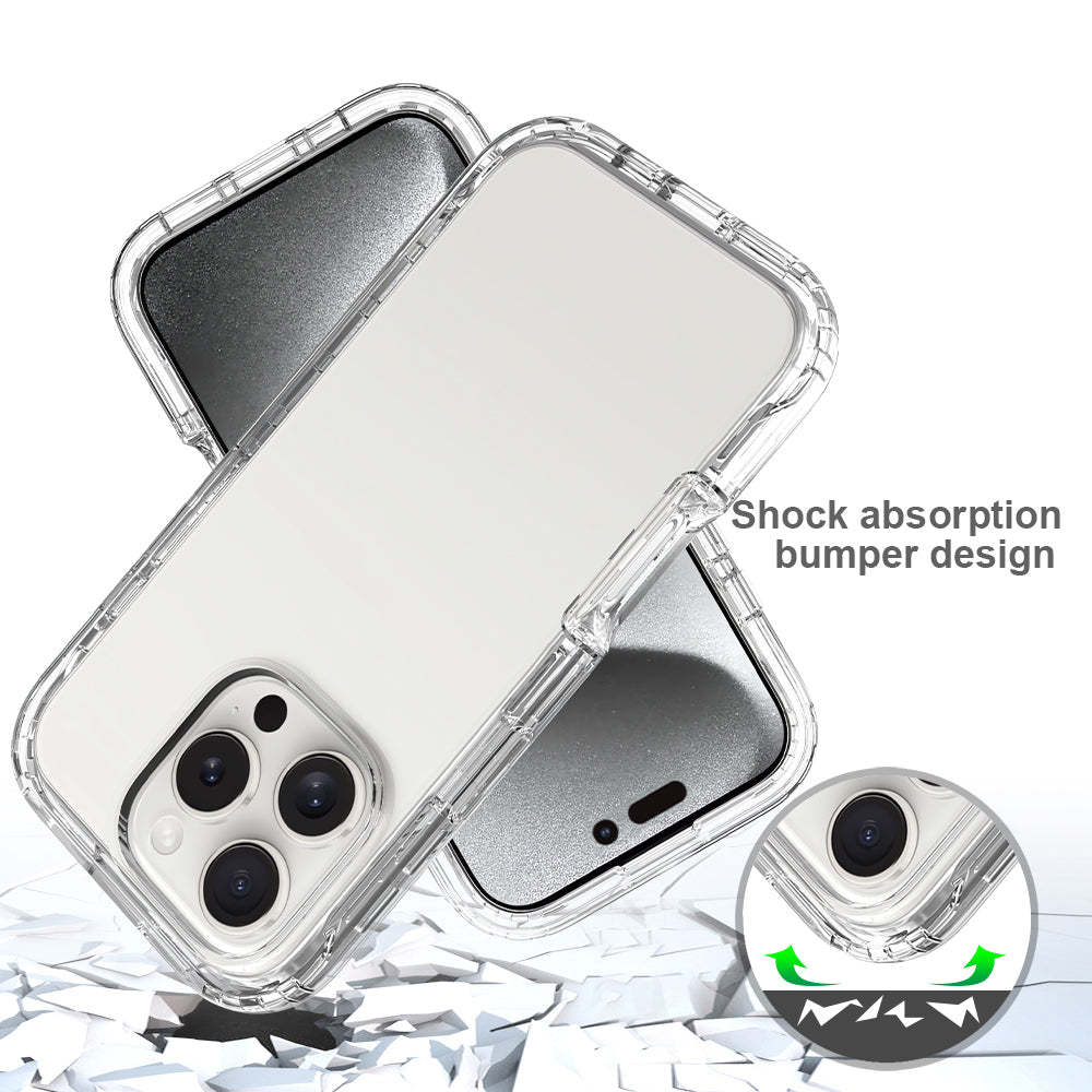 For iPhone 16 Pro Case Transparent TPU+PC Protective Phone Cover