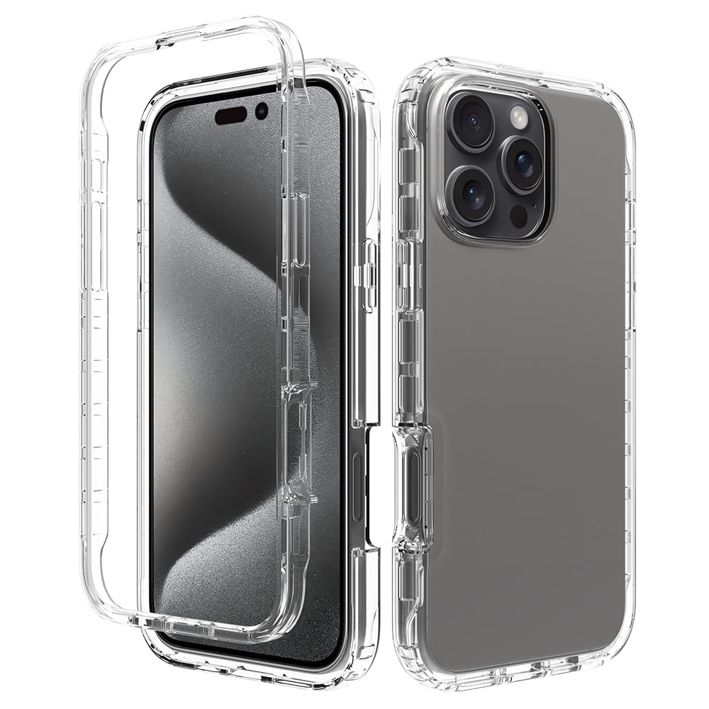 For iPhone 16 Pro Max Clear Case Shockproof TPU+PC Hybrid Phone Cover