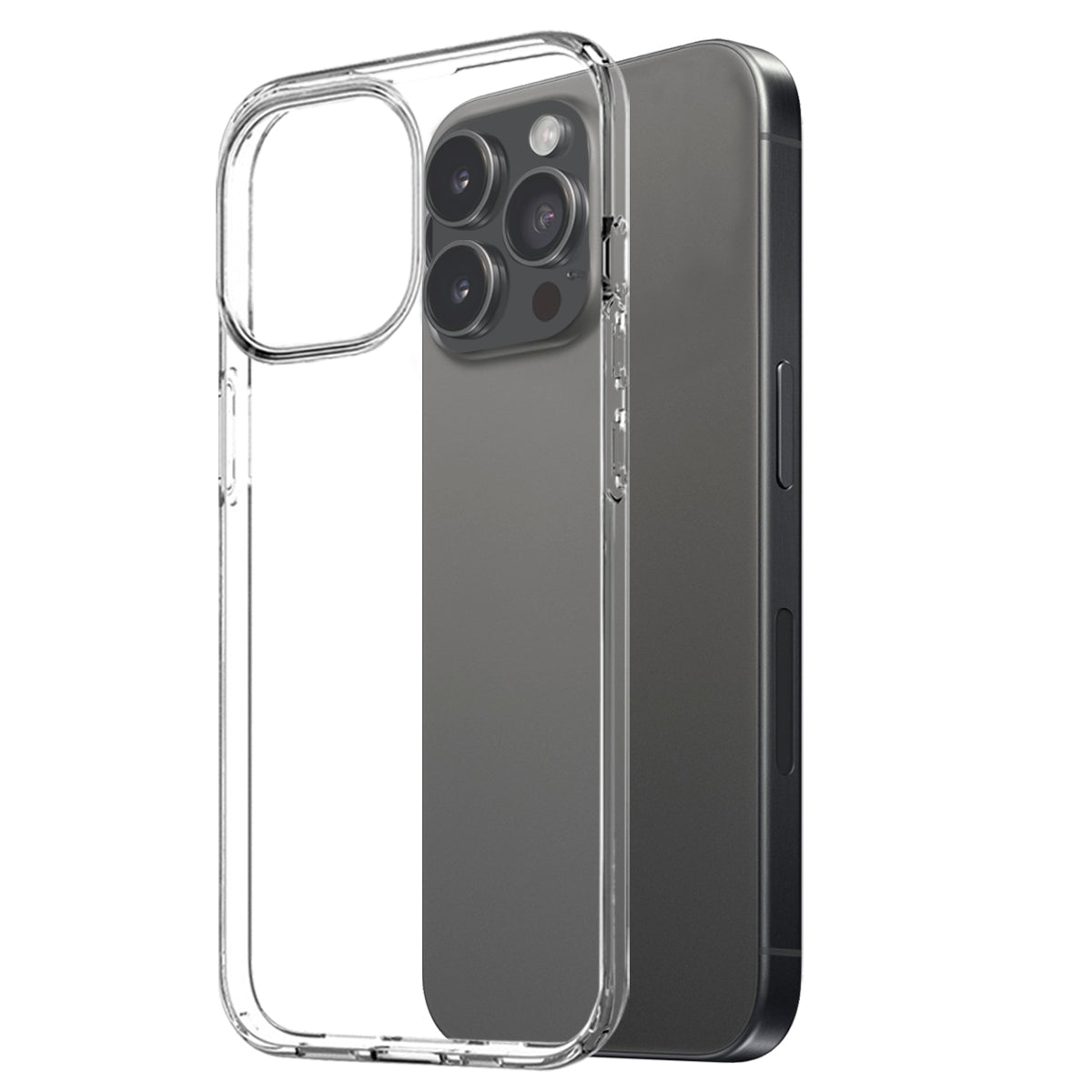 NORTHJO for iPhone 16 Pro Max TPU Clear Phone Case with Tempered Glass Screen Protector+Lens Film