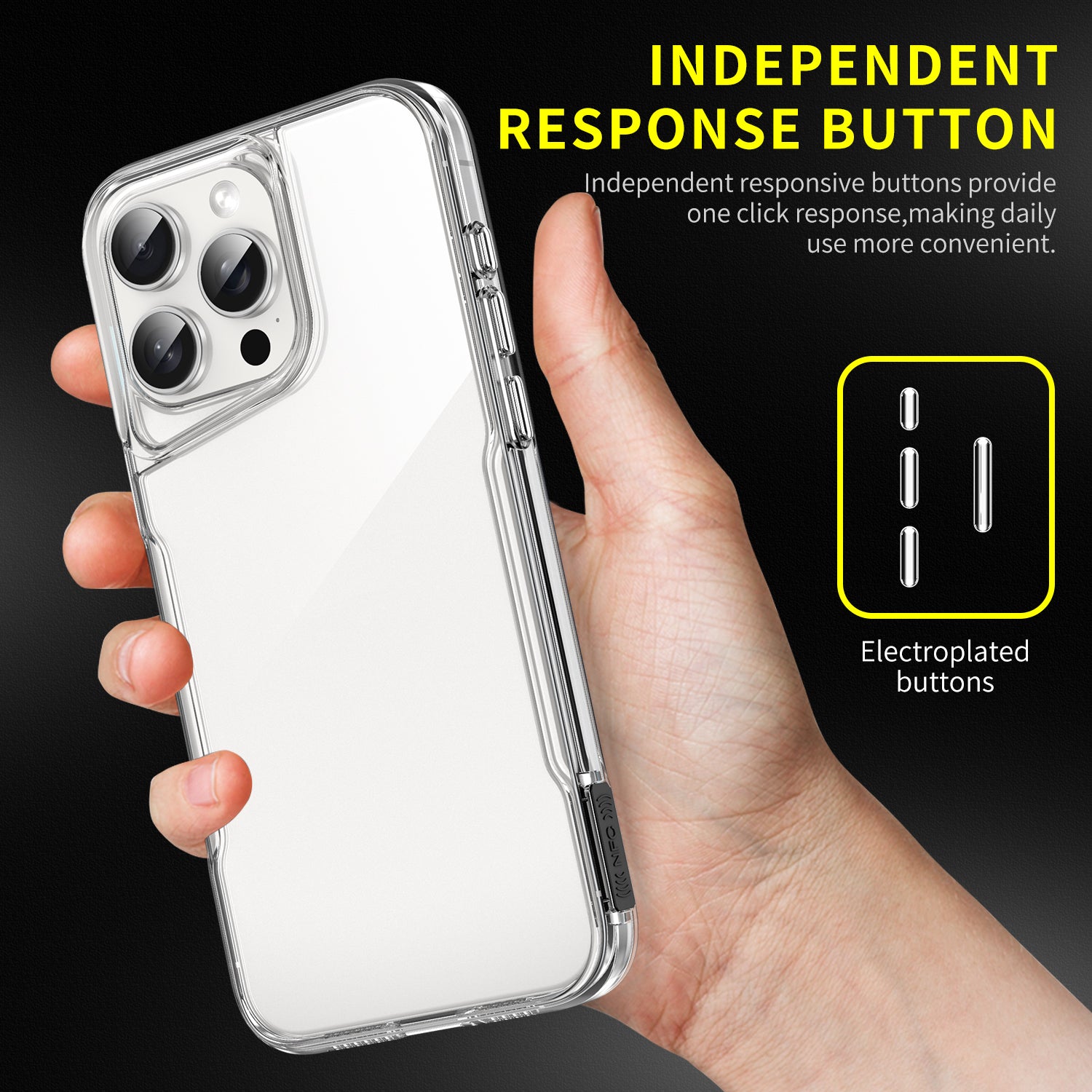 For iPhone 16 Pro Max Clear Case TPU+Acrylic Shockproof Phone Cover