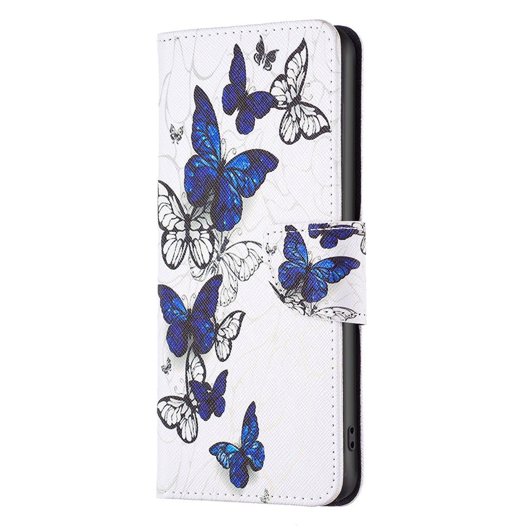 For iPhone 16 Case Pattern Printing Wallet Leather Flip Phone Cover - Butterflies