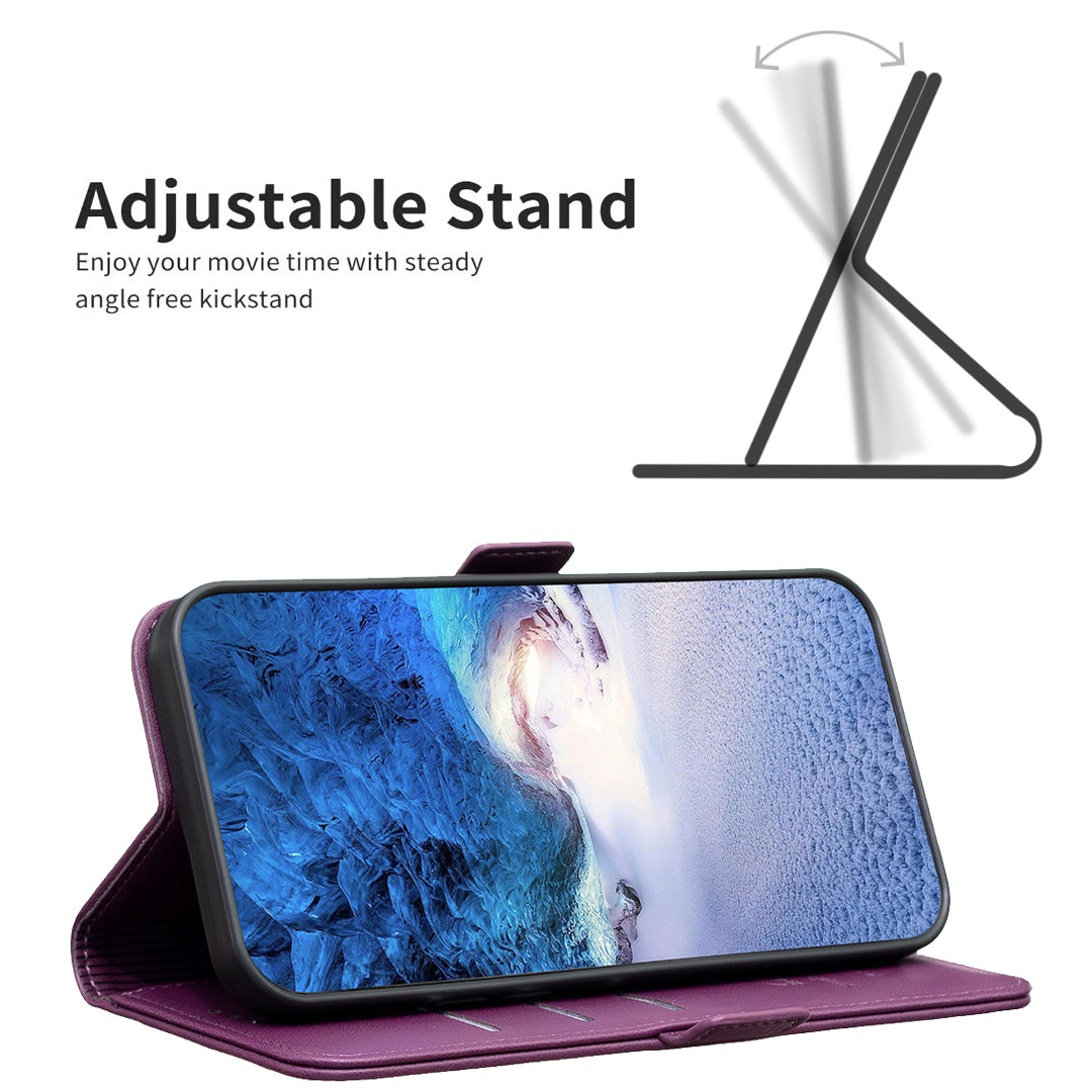 BINFEN COLOR BF31 For iPhone 16 Plus Wholesale Phone Case PU Leather Phone Stand Wallet Cover - Dark Purple