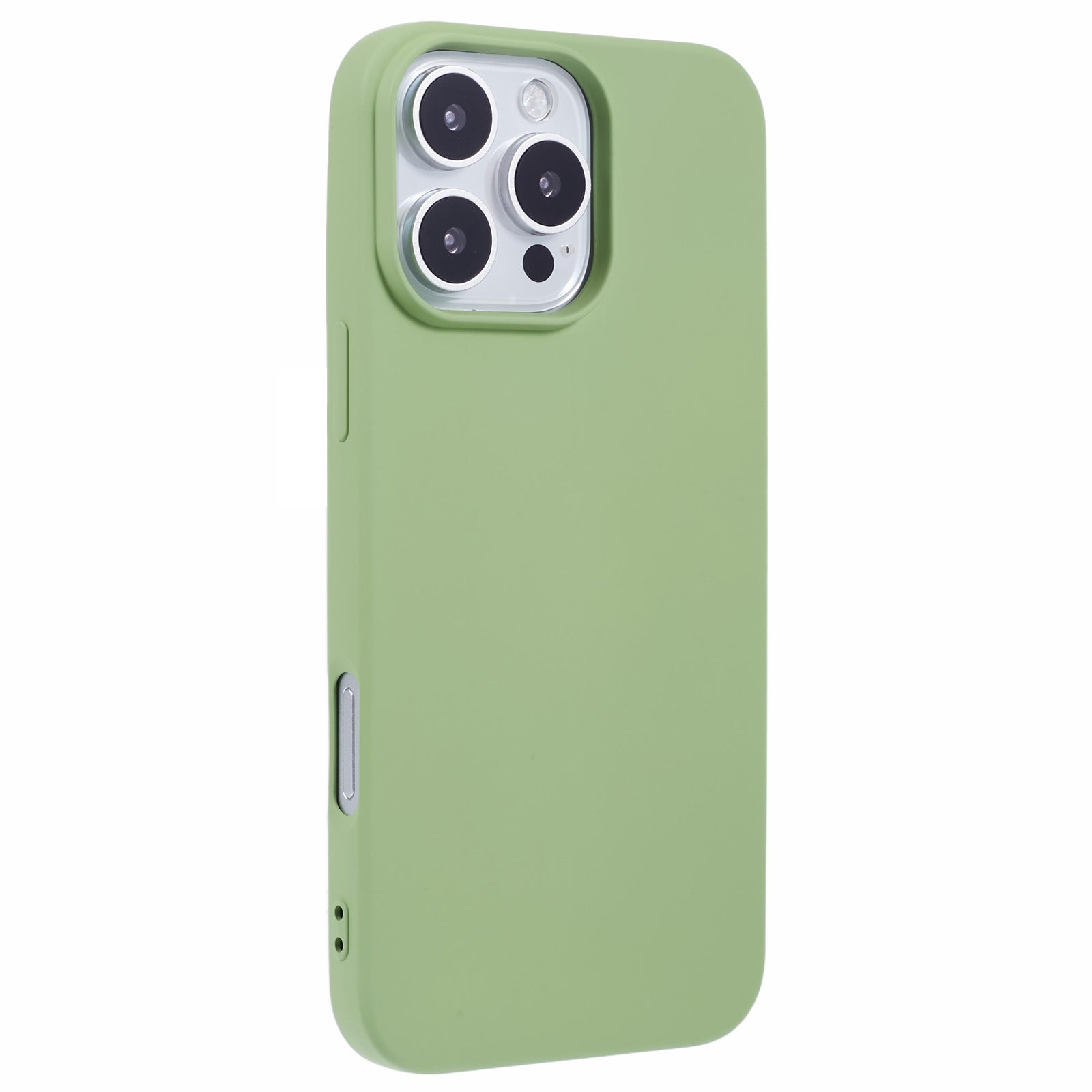 For iPhone 16 Pro Max TPU Case Shockproof Soft TPU Fiber Lining Phone Cover - Matcha Green