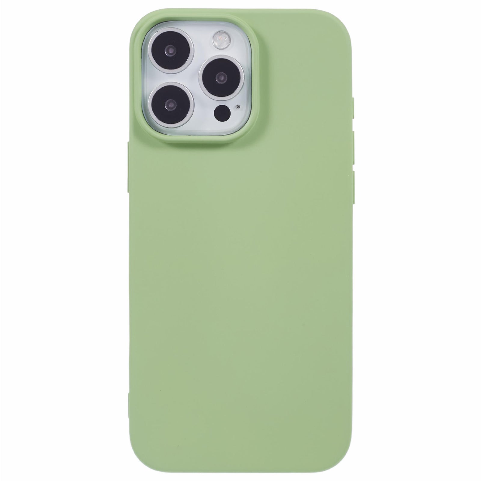 For iPhone 16 Pro Max TPU Case Shockproof Soft TPU Fiber Lining Phone Cover - Matcha Green