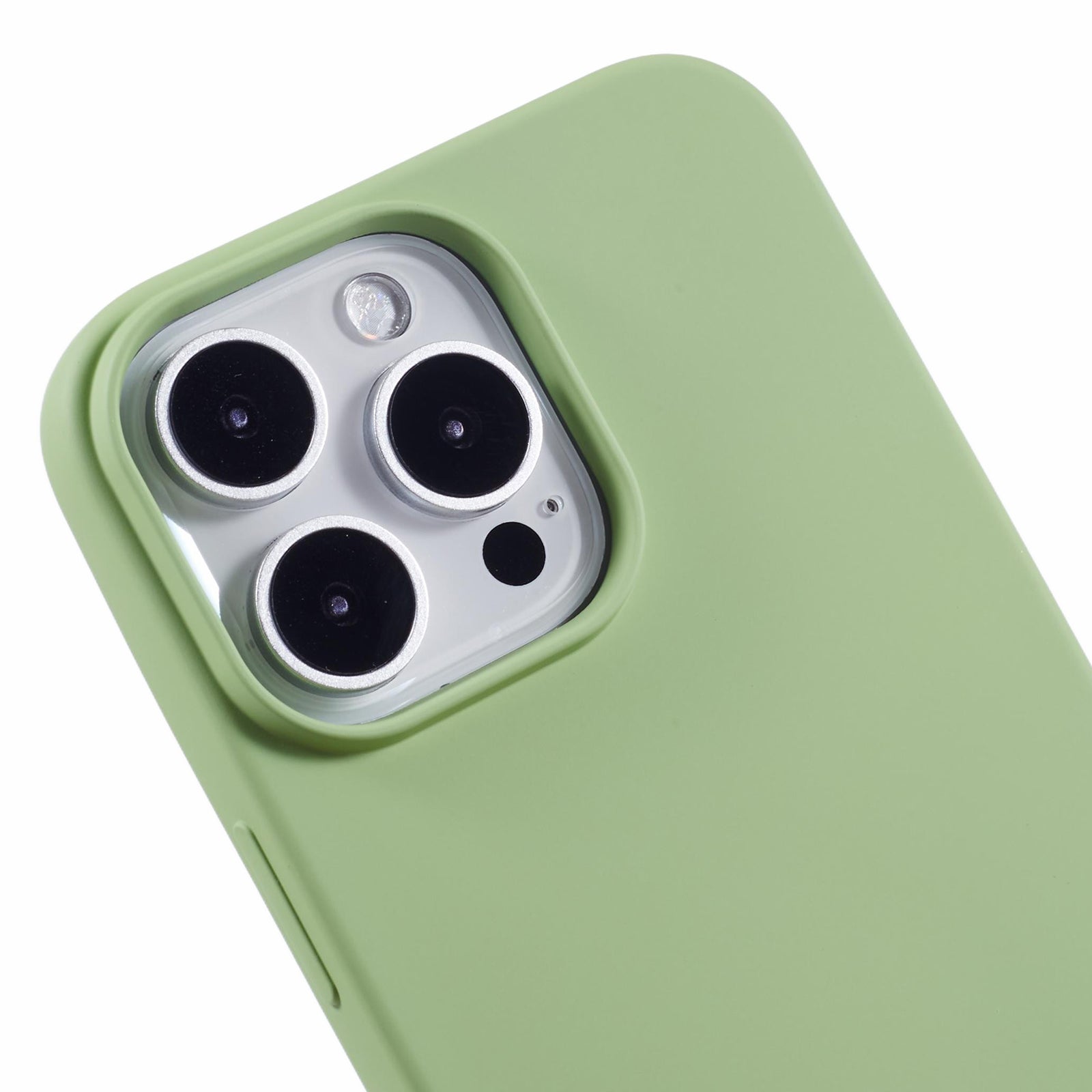 For iPhone 16 Pro Max TPU Case Shockproof Soft TPU Fiber Lining Phone Cover - Matcha Green