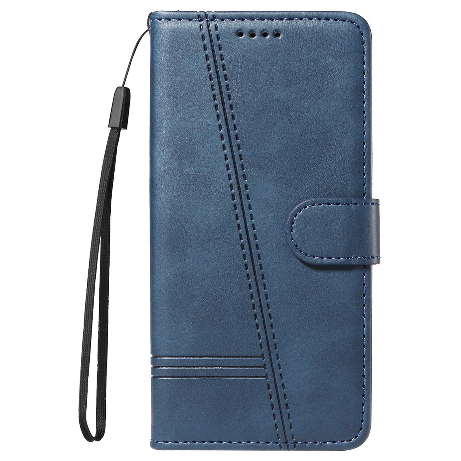 For vivo S19 5G / V40 5G Case Lines Imprint PU Leather Wallet Phone Cover - Blue