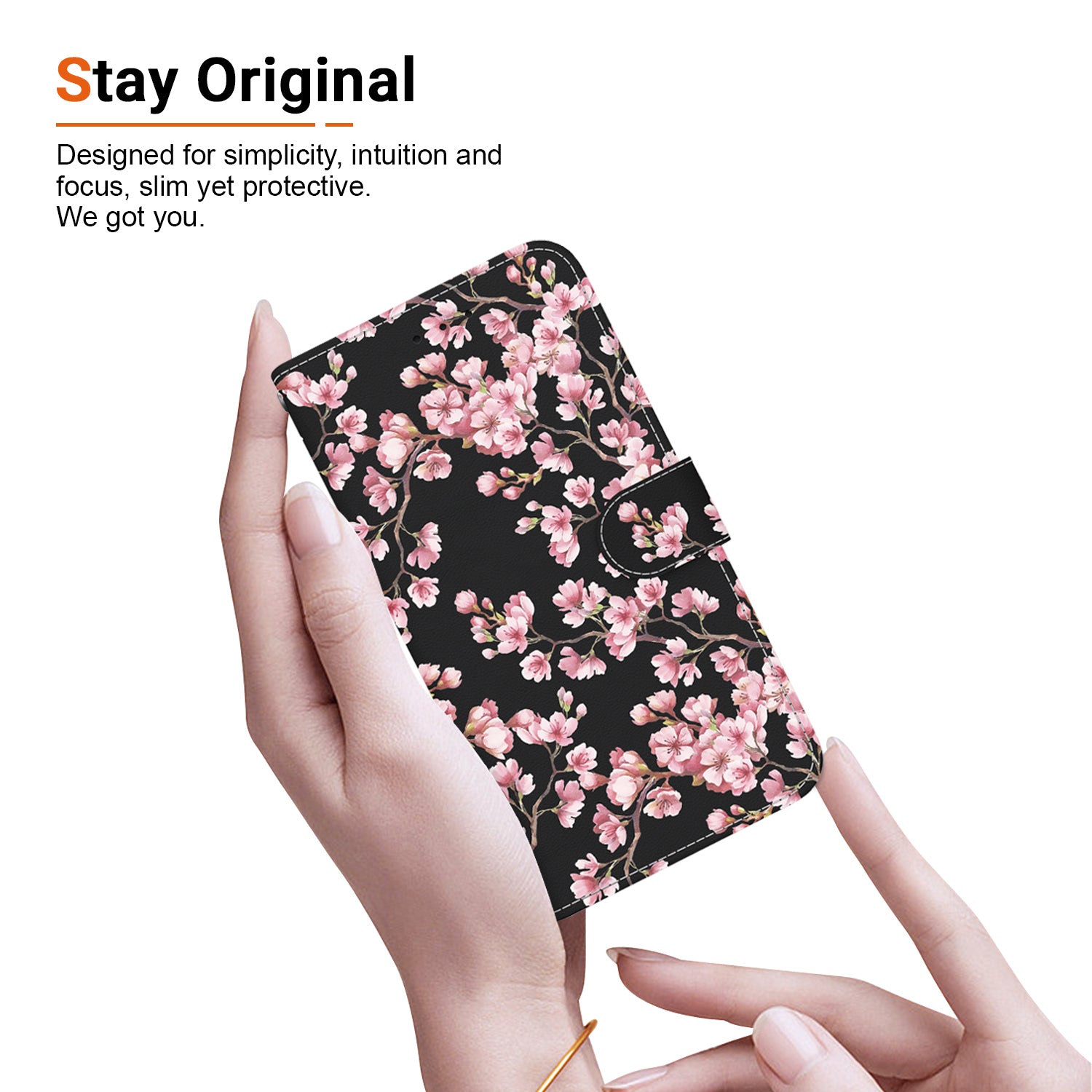 For iPhone 16 Plus Wallet Case Pattern Print Leather Phone Cover - Plum Blossom