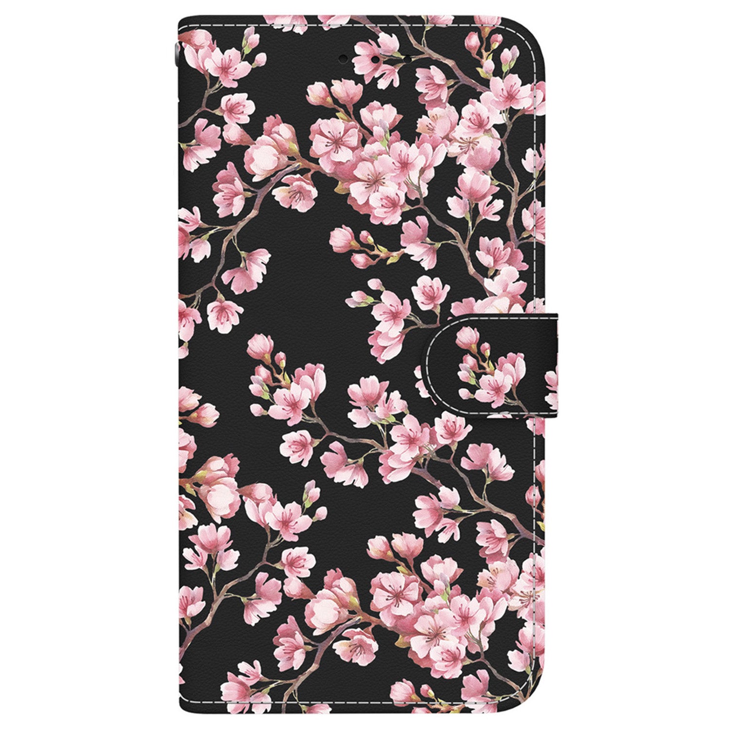 For iPhone 16 Plus Wallet Case Pattern Print Leather Phone Cover - Plum Blossom