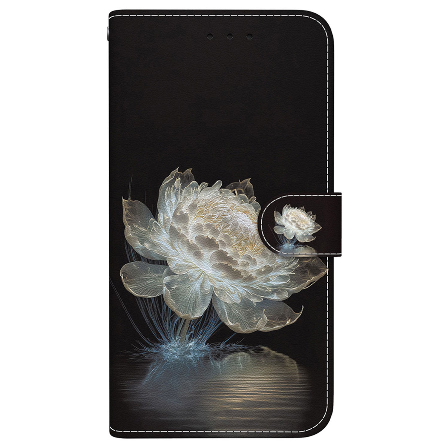 For iPhone 16 Plus Wallet Case Pattern Print Leather Phone Cover - Crystal Peony