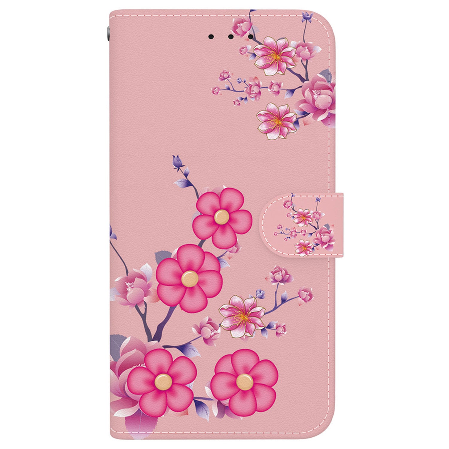 For iPhone 16 Stand Case Pattern Print Leather Wallet Phone Cover - Sakura