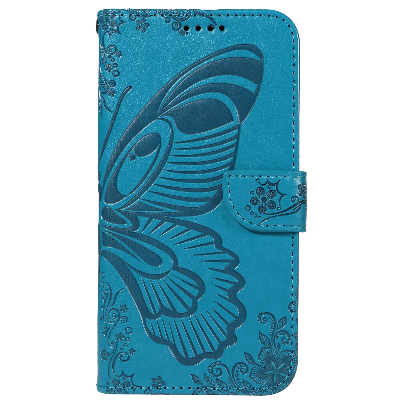 For vivo S19 5G  /  V40 5G Case Wallet Flip Shockproof Floral Butterfly Leather Phone Cover - Blue