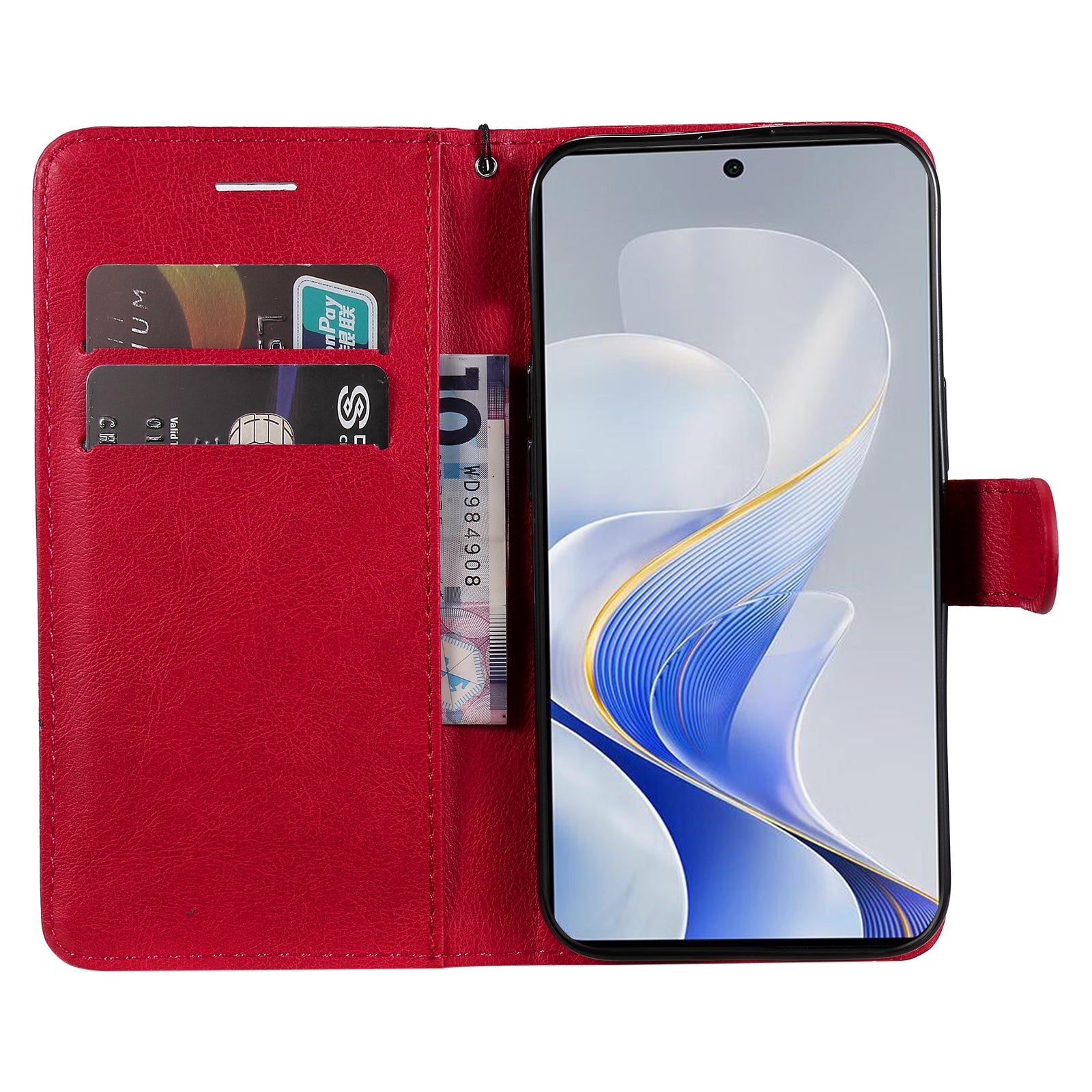 KT Leather Series-2 for vivo S19 5G / V40 5G Case Solid Color Wallet Phone Cover - Red