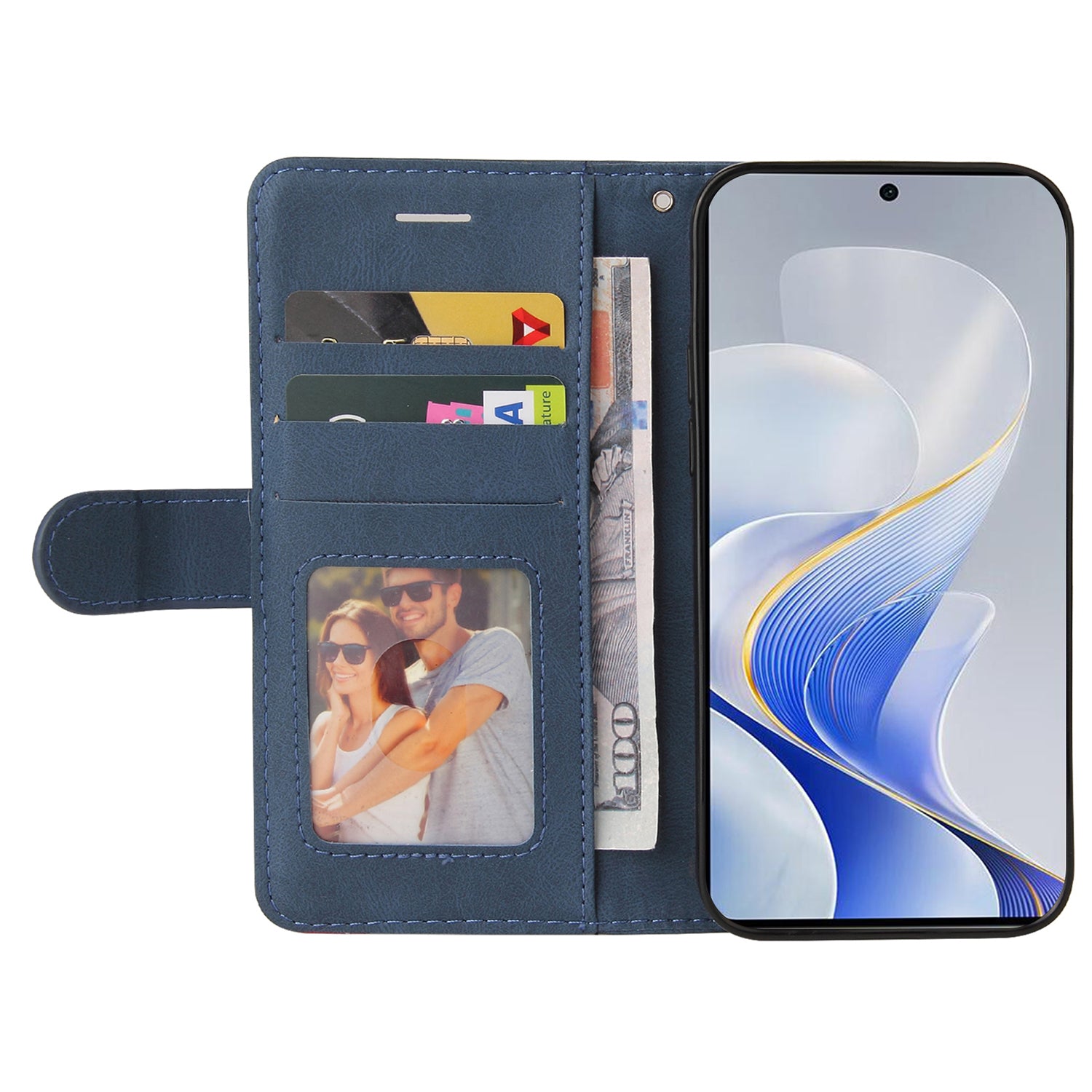 KT Leather Series-1 For vivo S19 5G / V40 5G Case PU Leather Dual Color Phone Cover - Blue