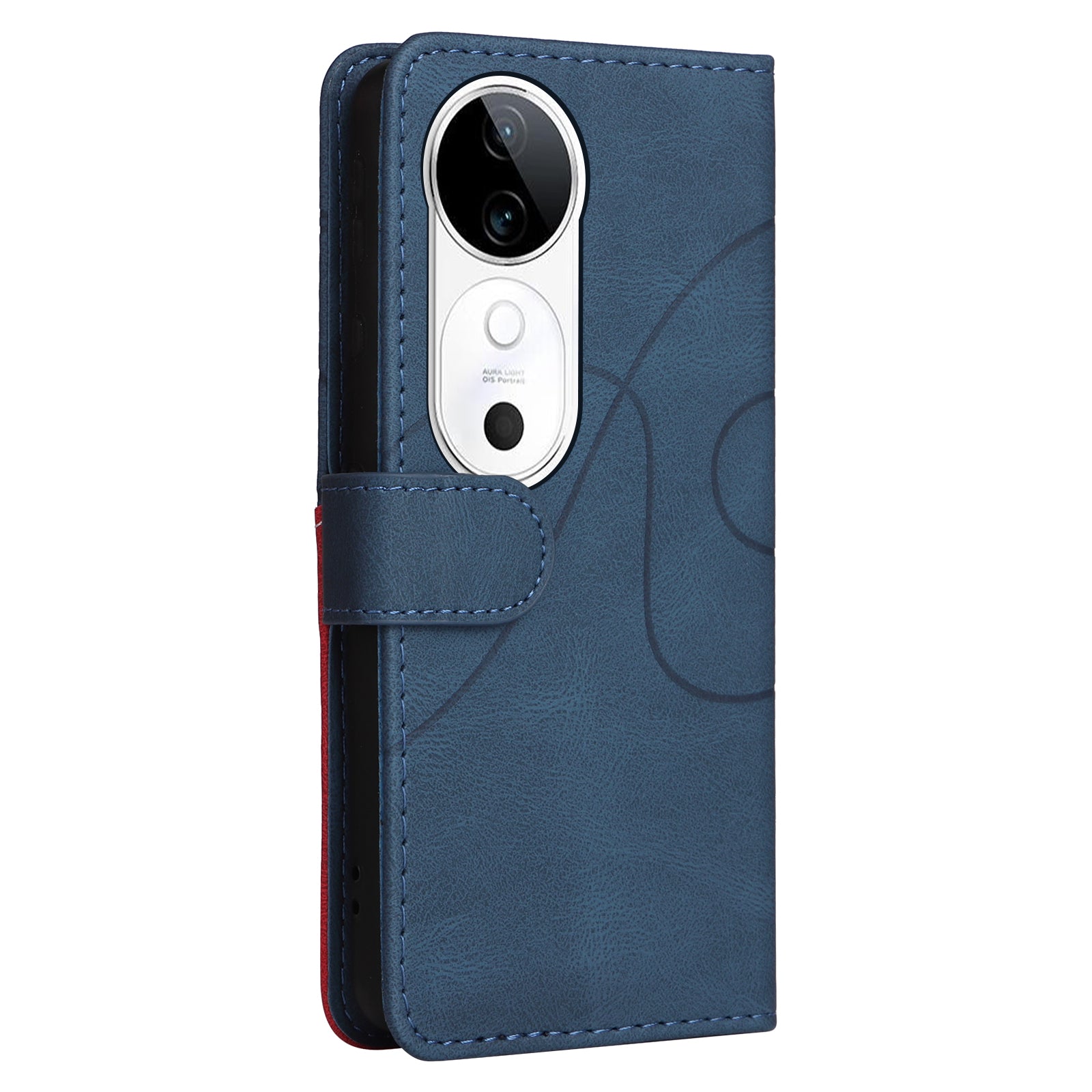 KT Leather Series-1 For vivo S19 5G / V40 5G Case PU Leather Dual Color Phone Cover - Blue