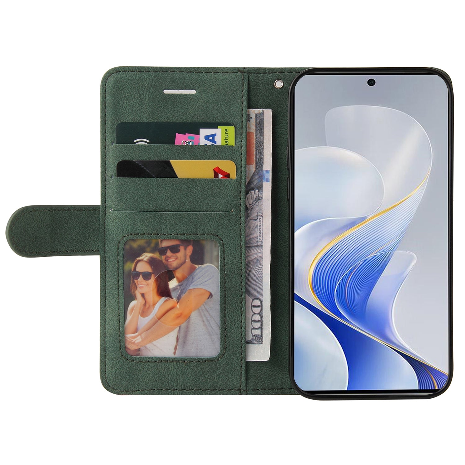 KT Leather Series-1 For vivo S19 5G / V40 5G Case PU Leather Dual Color Phone Cover - Green