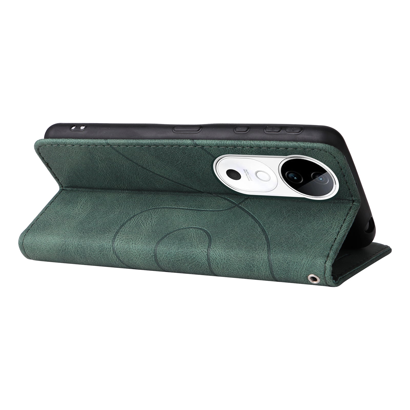 KT Leather Series-1 For vivo S19 5G / V40 5G Case PU Leather Dual Color Phone Cover - Green