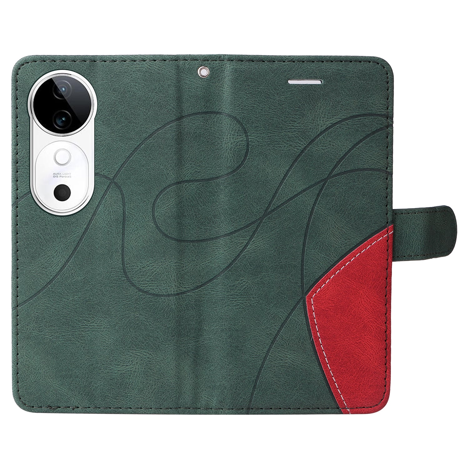 KT Leather Series-1 For vivo S19 5G / V40 5G Case PU Leather Dual Color Phone Cover - Green