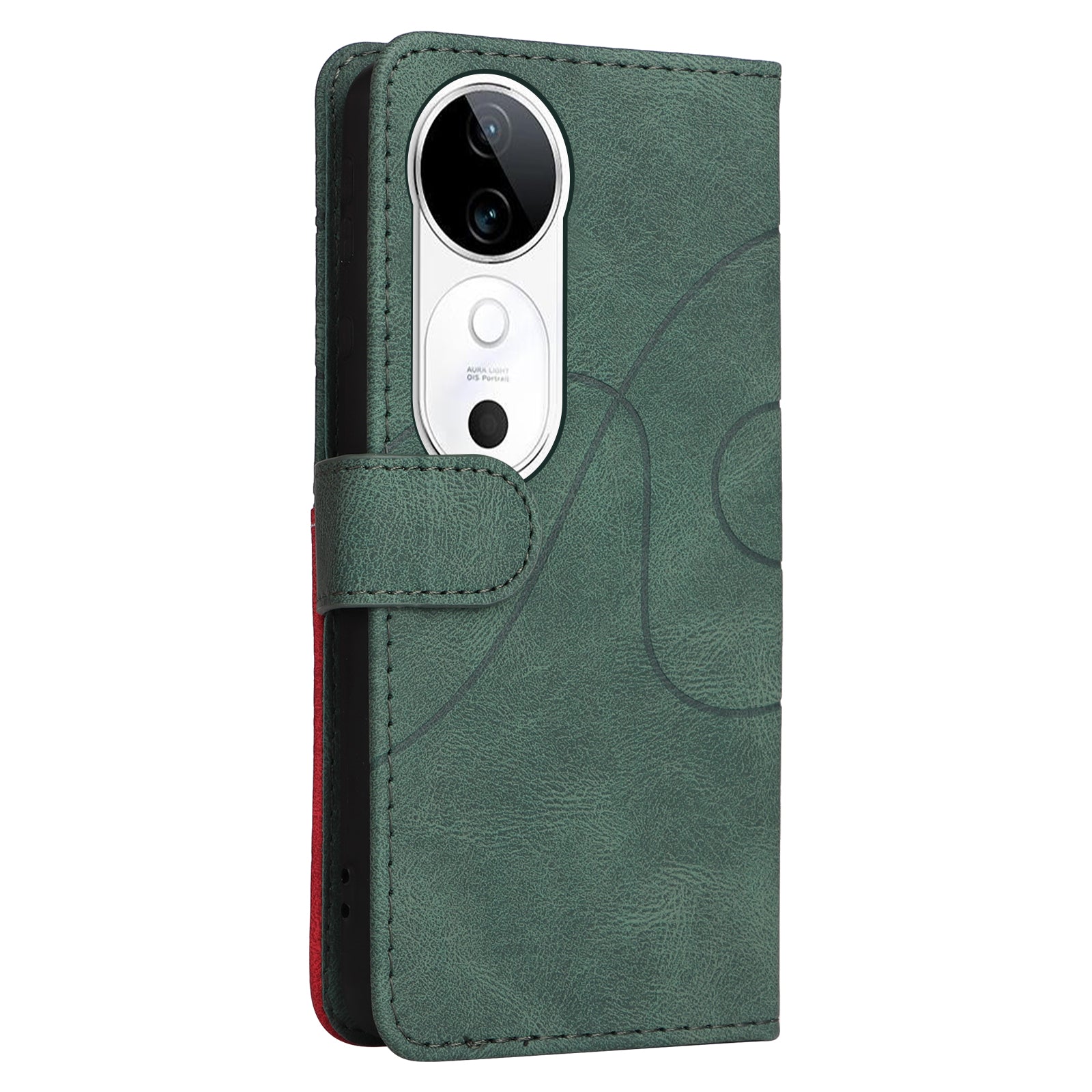 KT Leather Series-1 For vivo S19 5G / V40 5G Case PU Leather Dual Color Phone Cover - Green