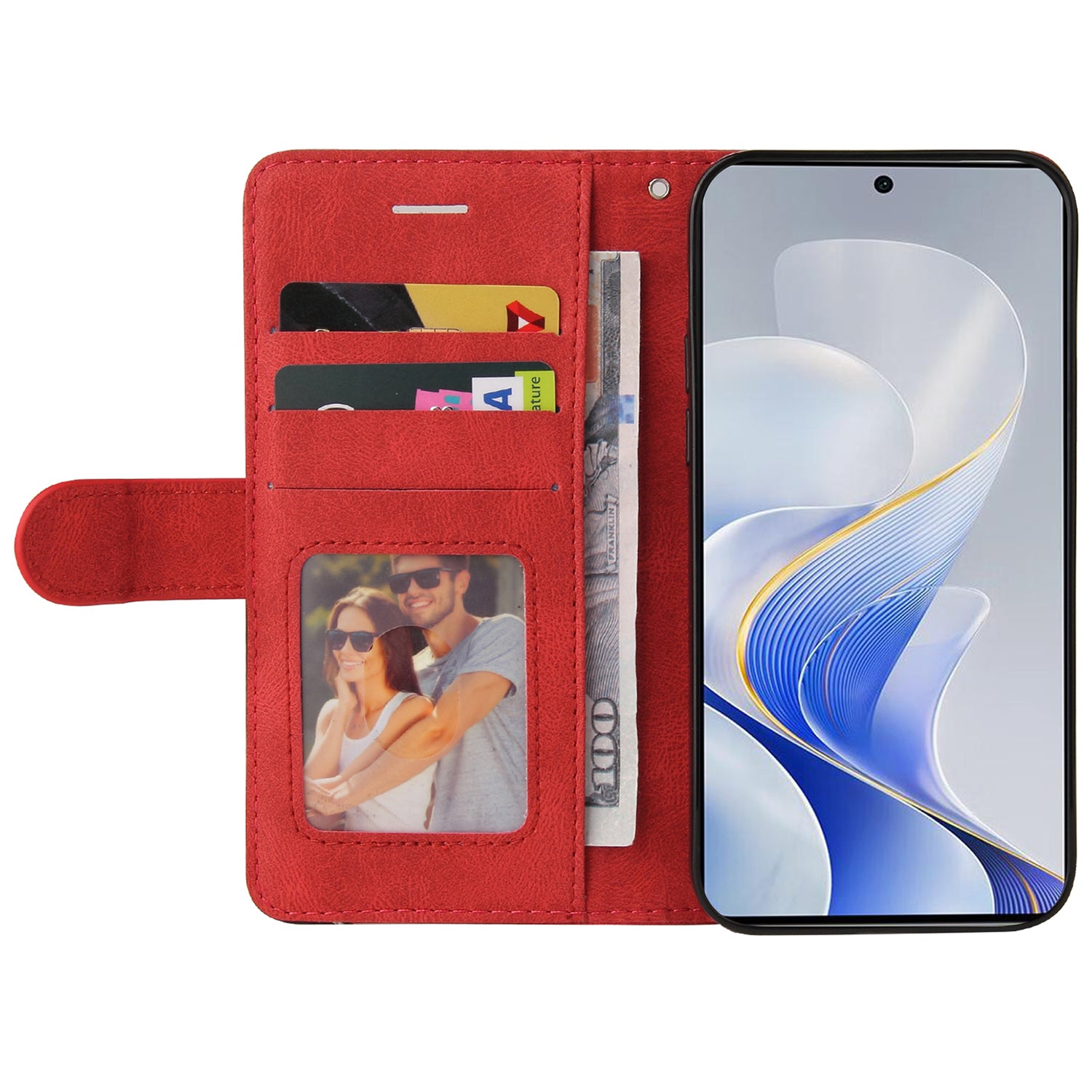 KT Leather Series-1 For vivo S19 5G / V40 5G Case PU Leather Dual Color Phone Cover - Red