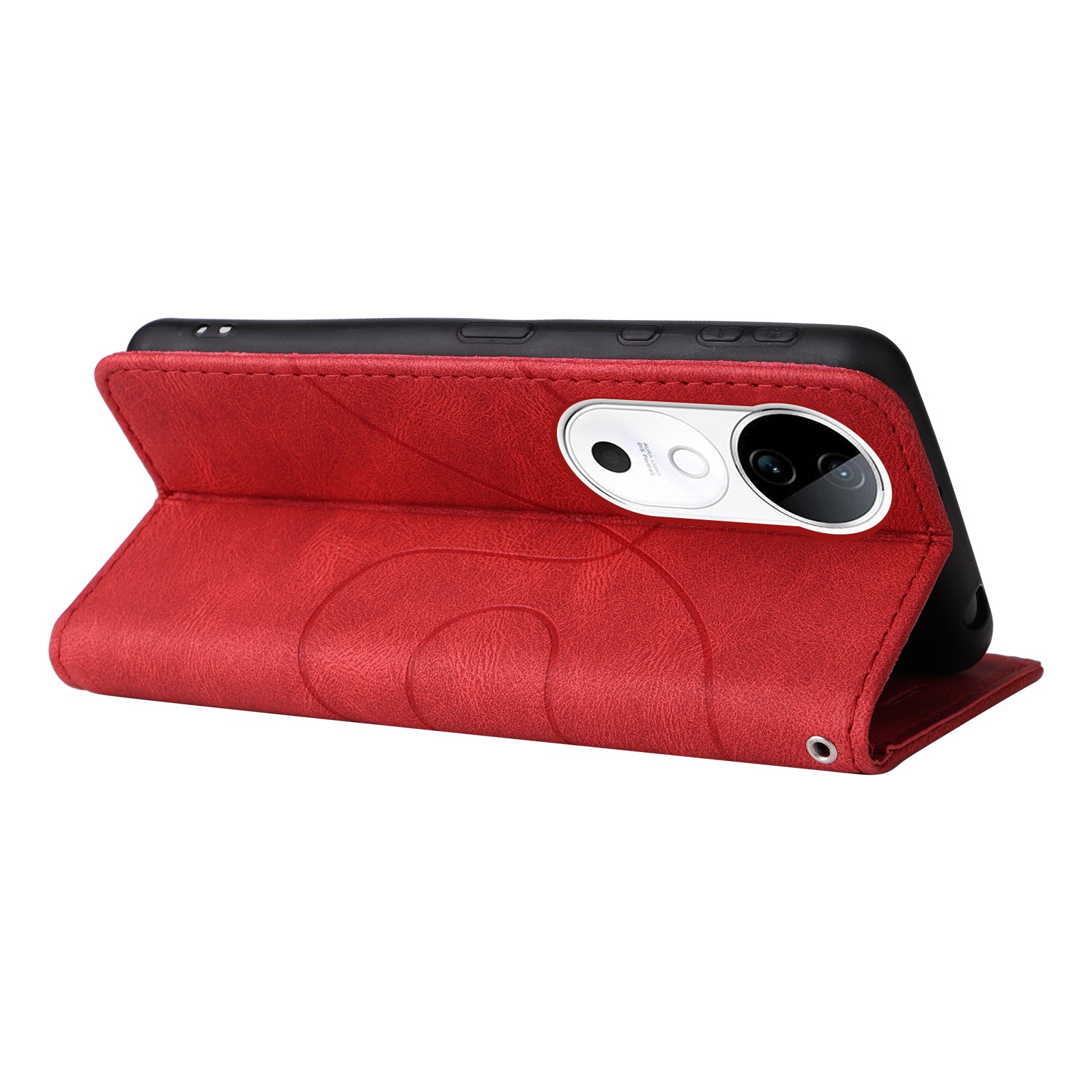 KT Leather Series-1 For vivo S19 5G / V40 5G Case PU Leather Dual Color Phone Cover - Red