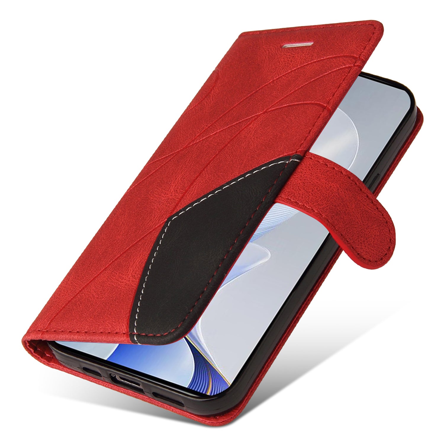 KT Leather Series-1 For vivo S19 5G / V40 5G Case PU Leather Dual Color Phone Cover - Red