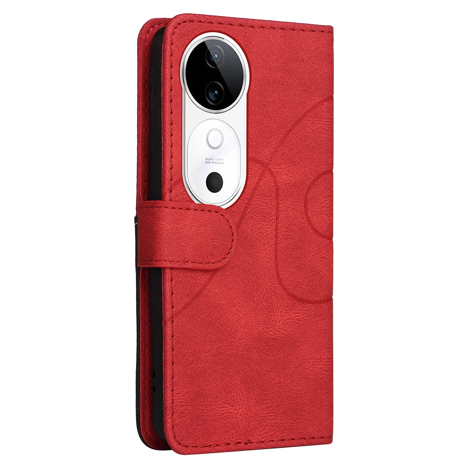 KT Leather Series-1 For vivo S19 5G / V40 5G Case PU Leather Dual Color Phone Cover - Red