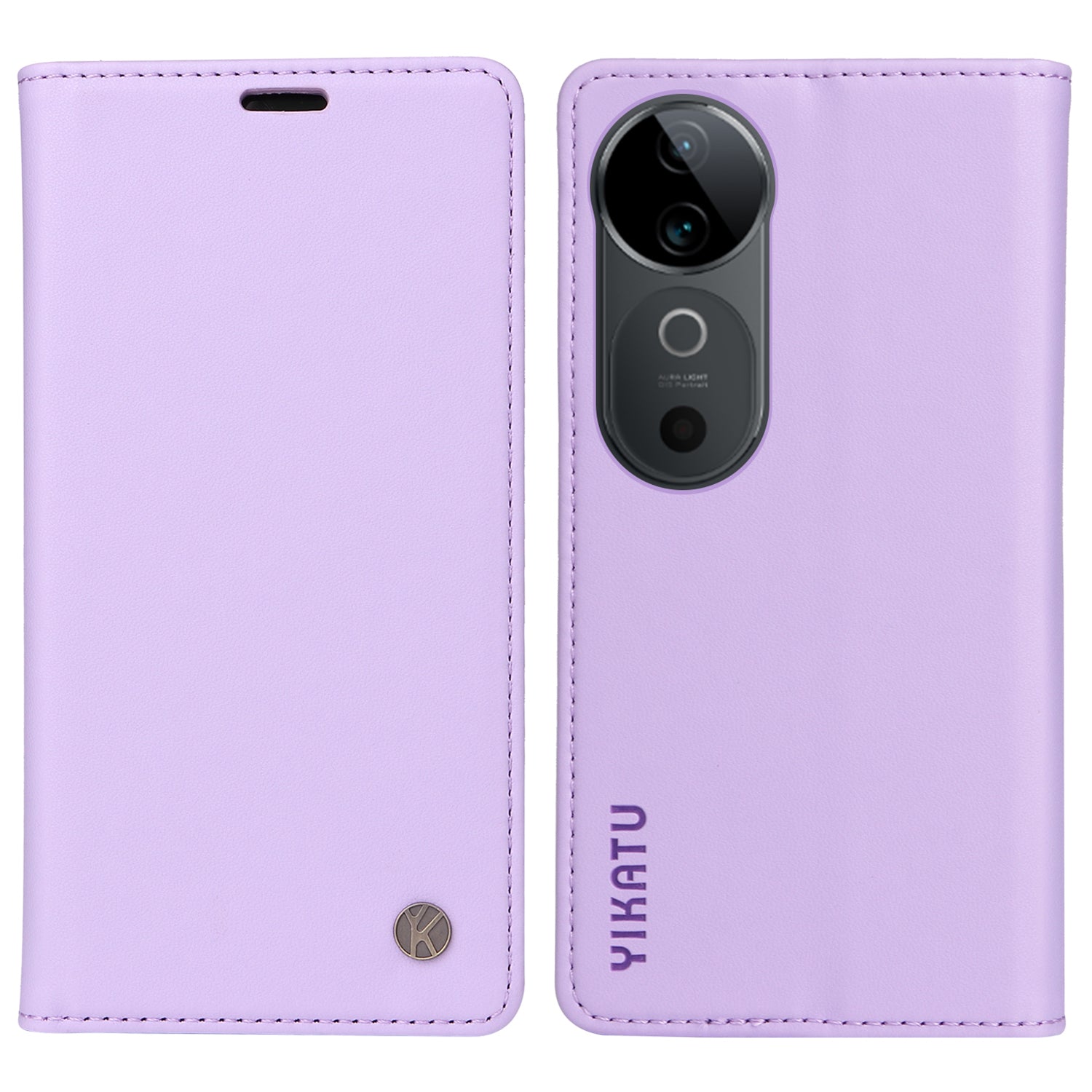 YIKATU YK-001 For vivo S19 5G / V40 5G Case Strong Magnetic Leather Phone Cover - Light Purple