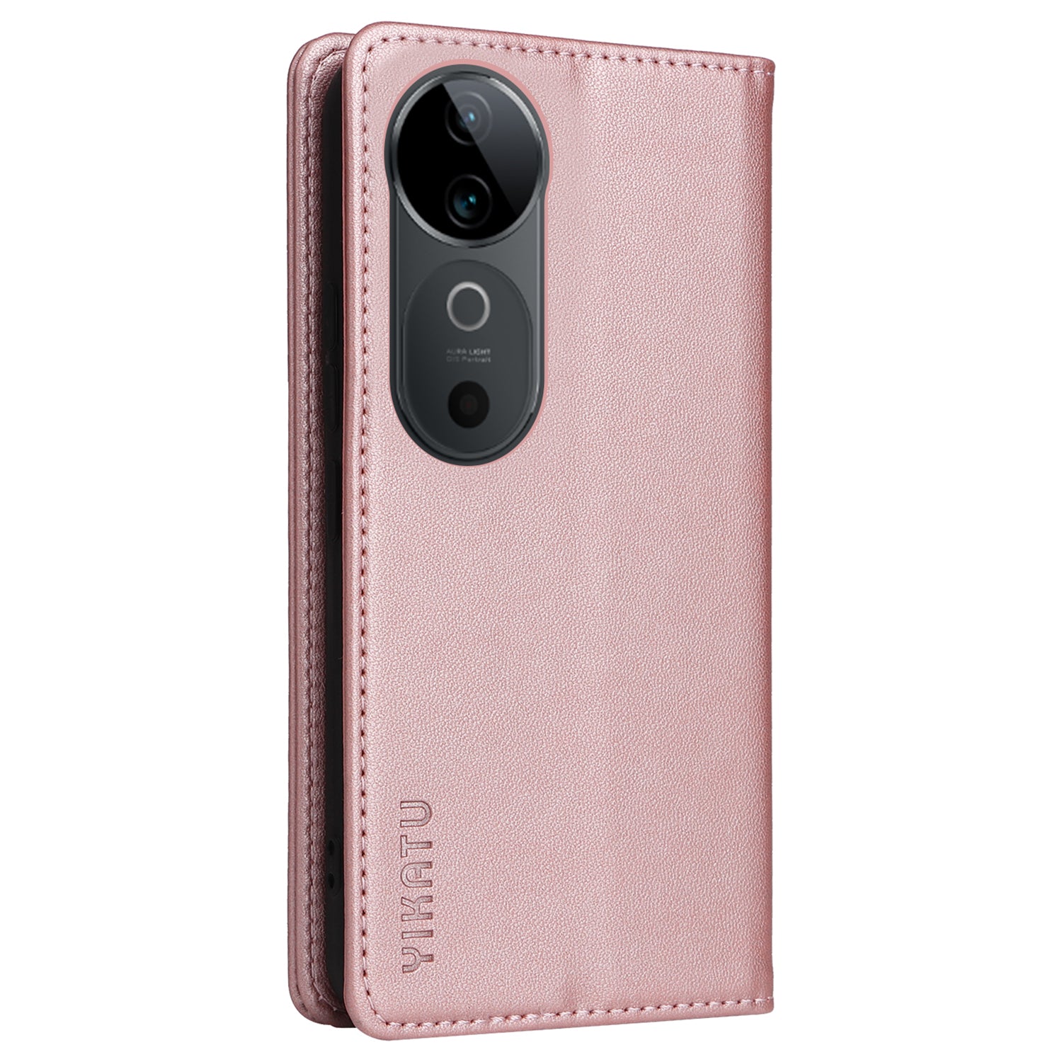 YIKATU YK-001 For vivo S19 5G / V40 5G Case Strong Magnetic Leather Phone Cover - Rose Gold