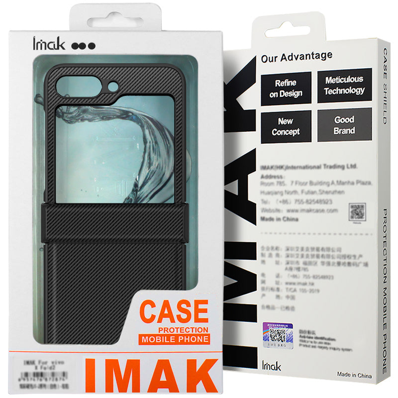 IMAK Ruiyi Series for Samsung Galaxy Z Flip6 5G Case Leather+PC Phone Cover Carbon Fiber Texture