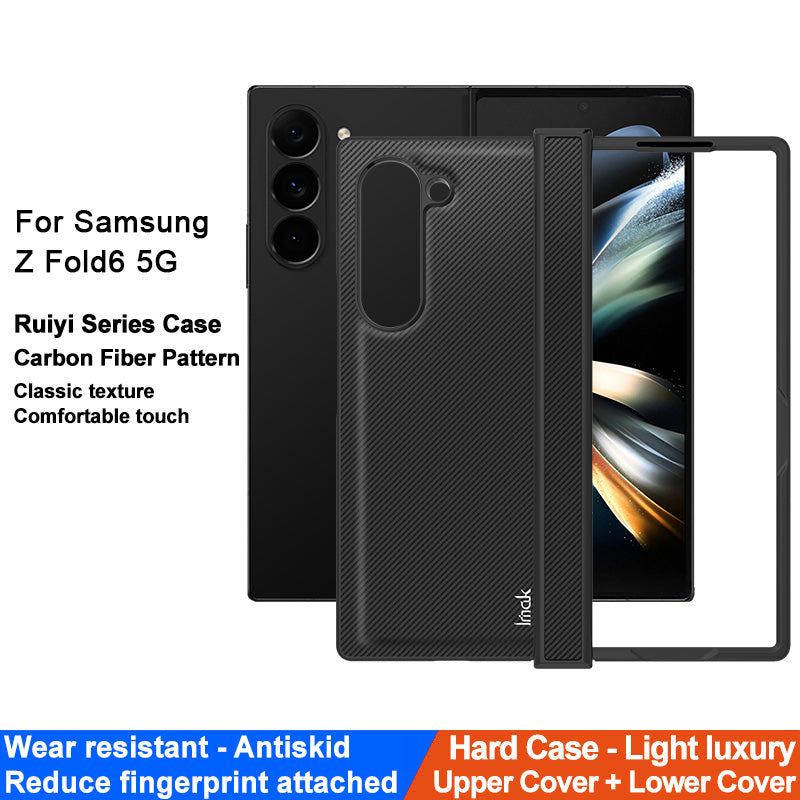 IMAK Ruiyi Series for Samsung Galaxy Z Fold6 5G Case Carbon Fiber Leather+PC Cover