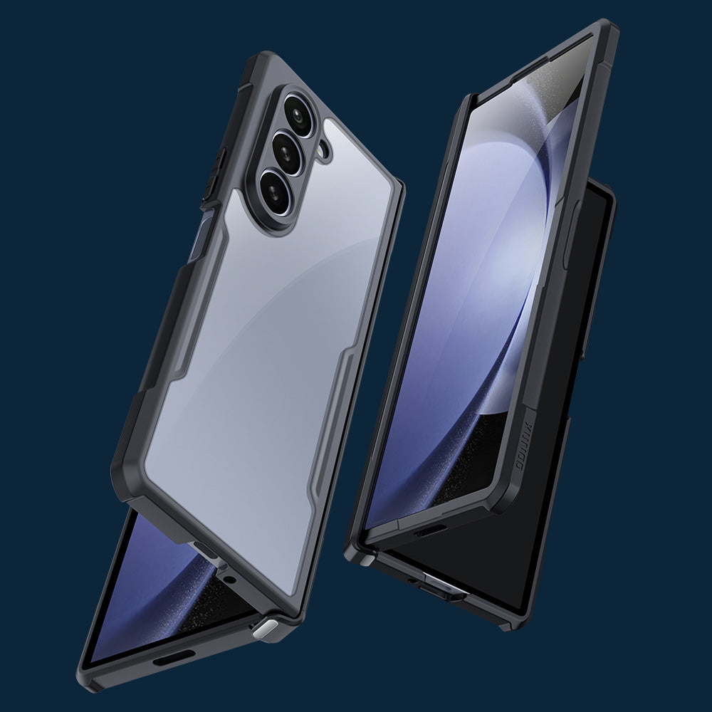 Bulk Buy XUNDD For Samsung Galaxy Z Fold6 5G Case Dropproof TPU+Acrylic Phone Cover with Screen Film / Protective Bar