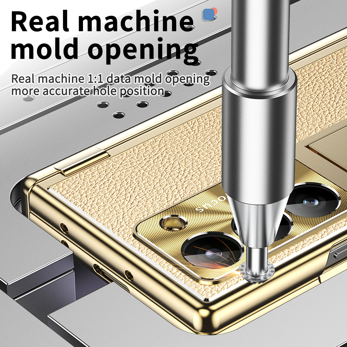 For Samsung Galaxy Z Fold6 5G PU Leather+Aluminum Alloy Kickstand Cover Folding Phone Case with Pen  /  Pen Slot - Gold+Gold