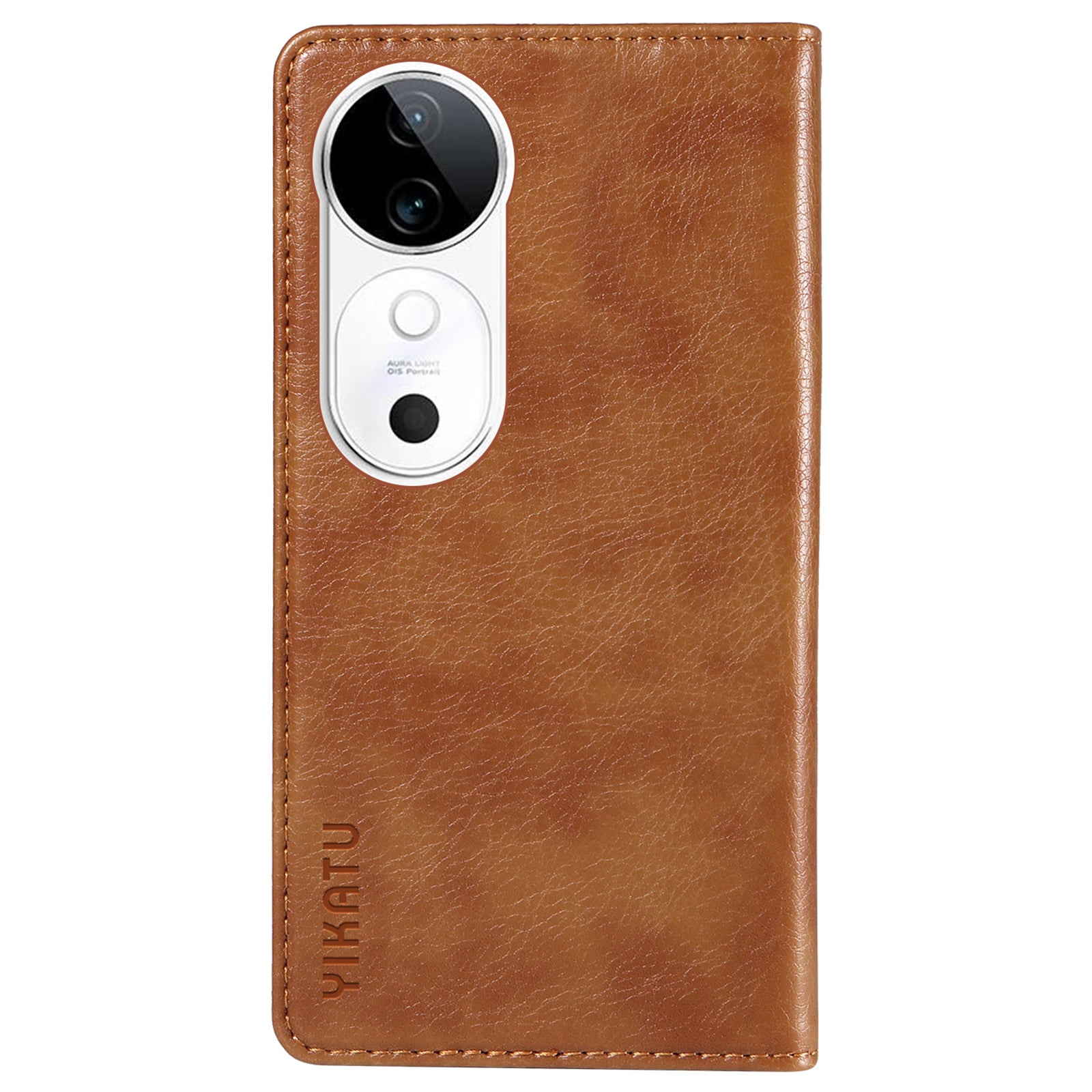 YIKATU YK-006 For vivo S19 5G / V40 5G Wallet Case Litchi Texture Leather Phone Cover - Brown