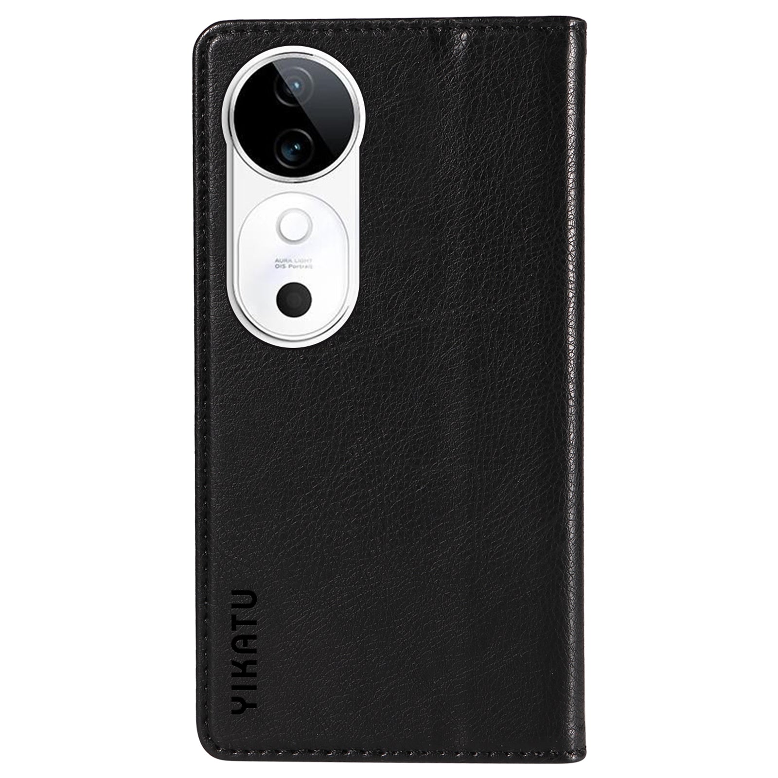 YIKATU YK-006 For vivo S19 5G / V40 5G Wallet Case Litchi Texture Leather Phone Cover - Black