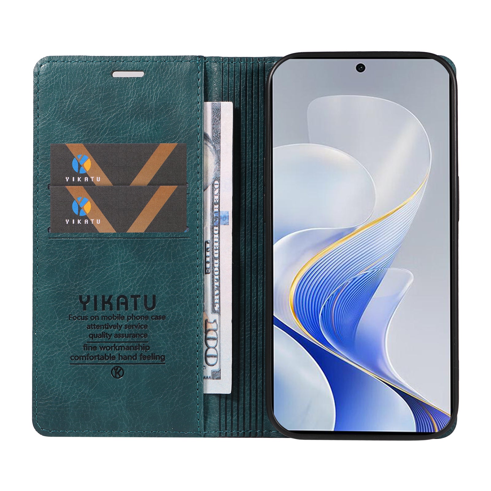 YIKATU YK-006 For vivo S19 5G / V40 5G Wallet Case Litchi Texture Leather Phone Cover - Blue